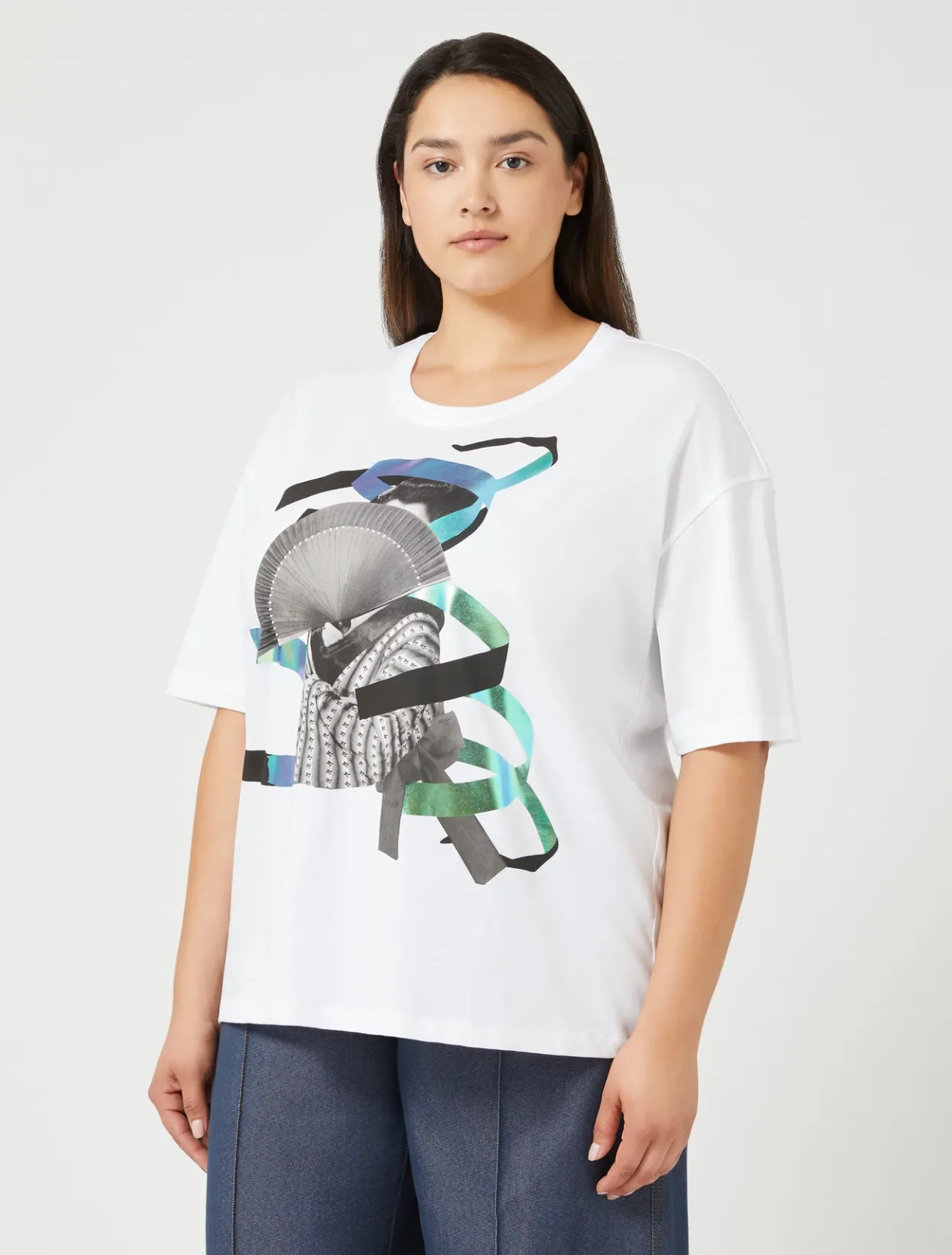 Tops & T-Shirts | Tops & T-Shirts | Marina Rinaldi Jersey print T-shirt OPTICALWHITE