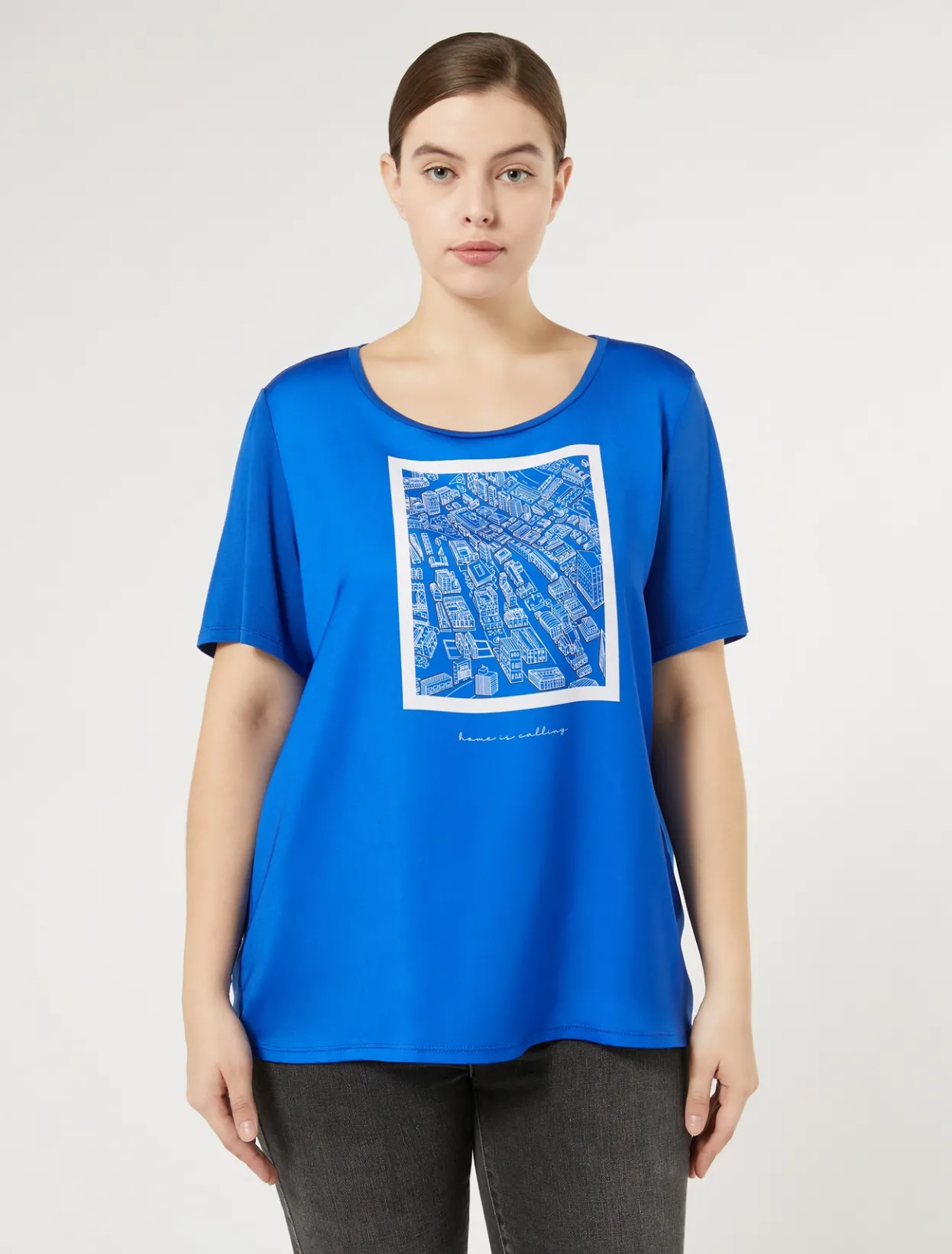 Tops & T-Shirts | Tops & T-Shirts | Marina Rinaldi Jersey print T-shirt CORNFLOWERBLUE