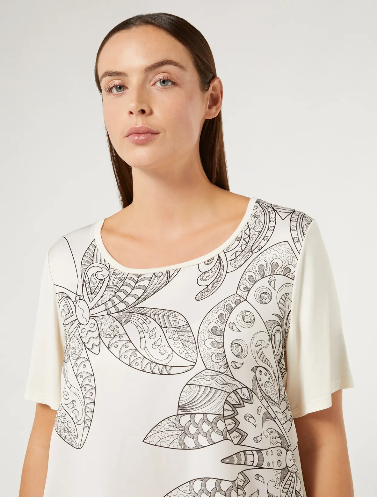 Tops & T-Shirts | Tops & T-Shirts | Marina Rinaldi Jersey print T-shirt IVORY