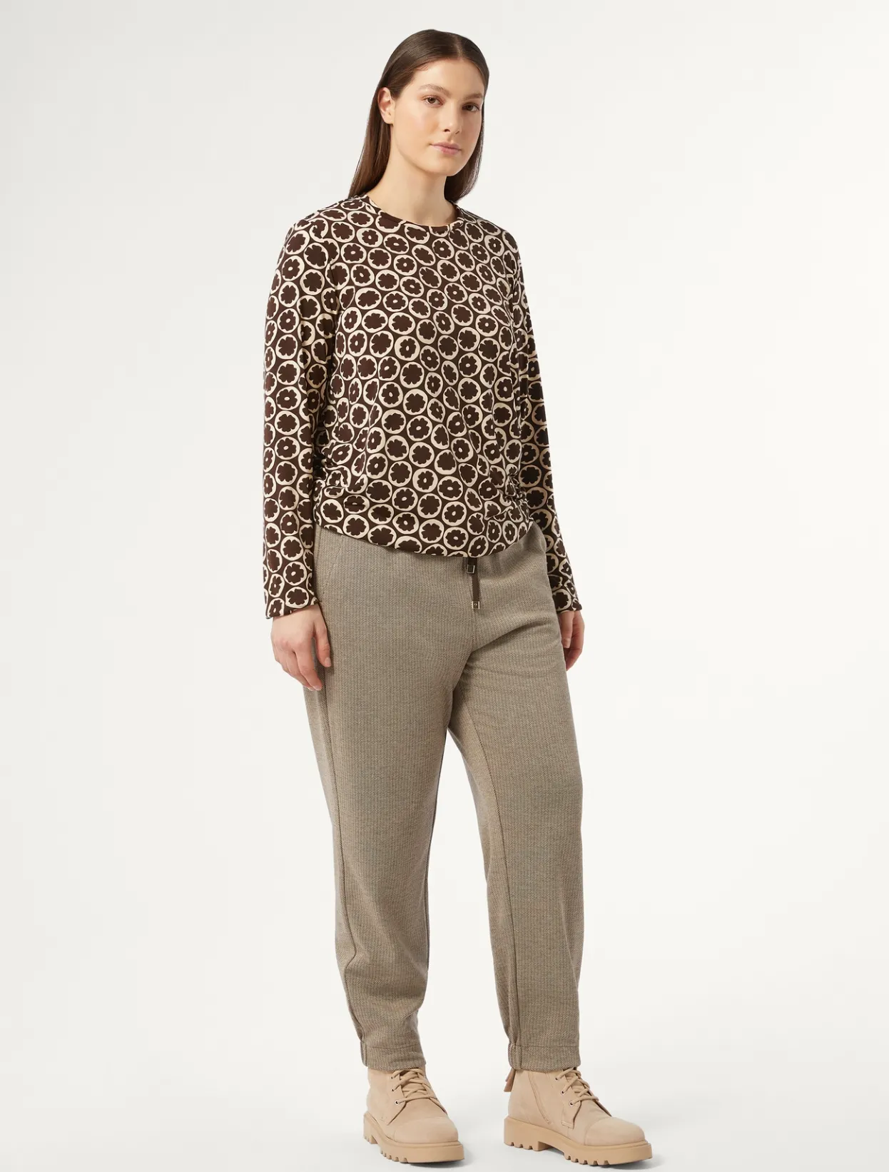 Trousers & Jeans | Trousers & Jeans | Marina Rinaldi Jersey trousers DARKBROWN