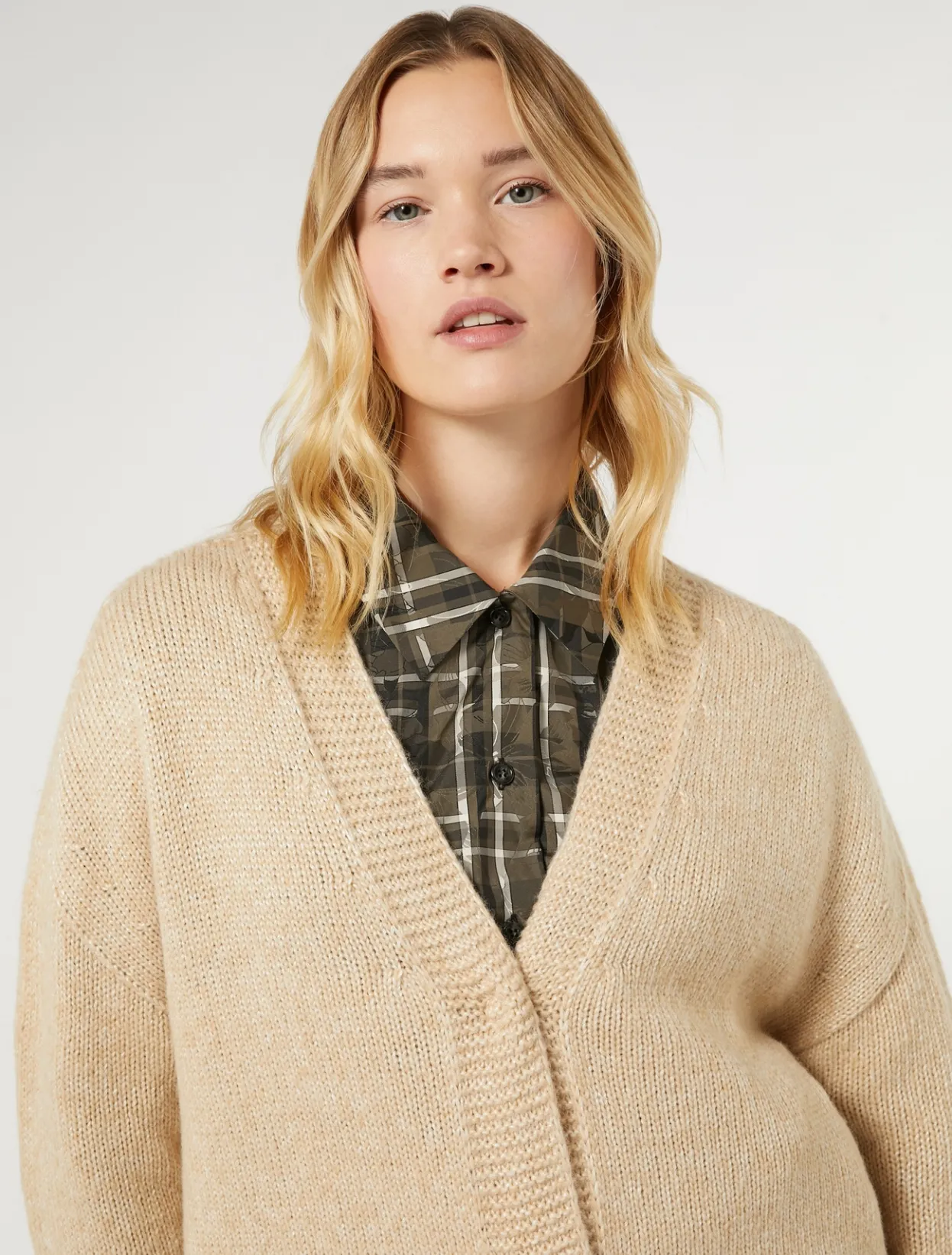 Coats | Coats | Marina Rinaldi Knit yarn coat ALBINO