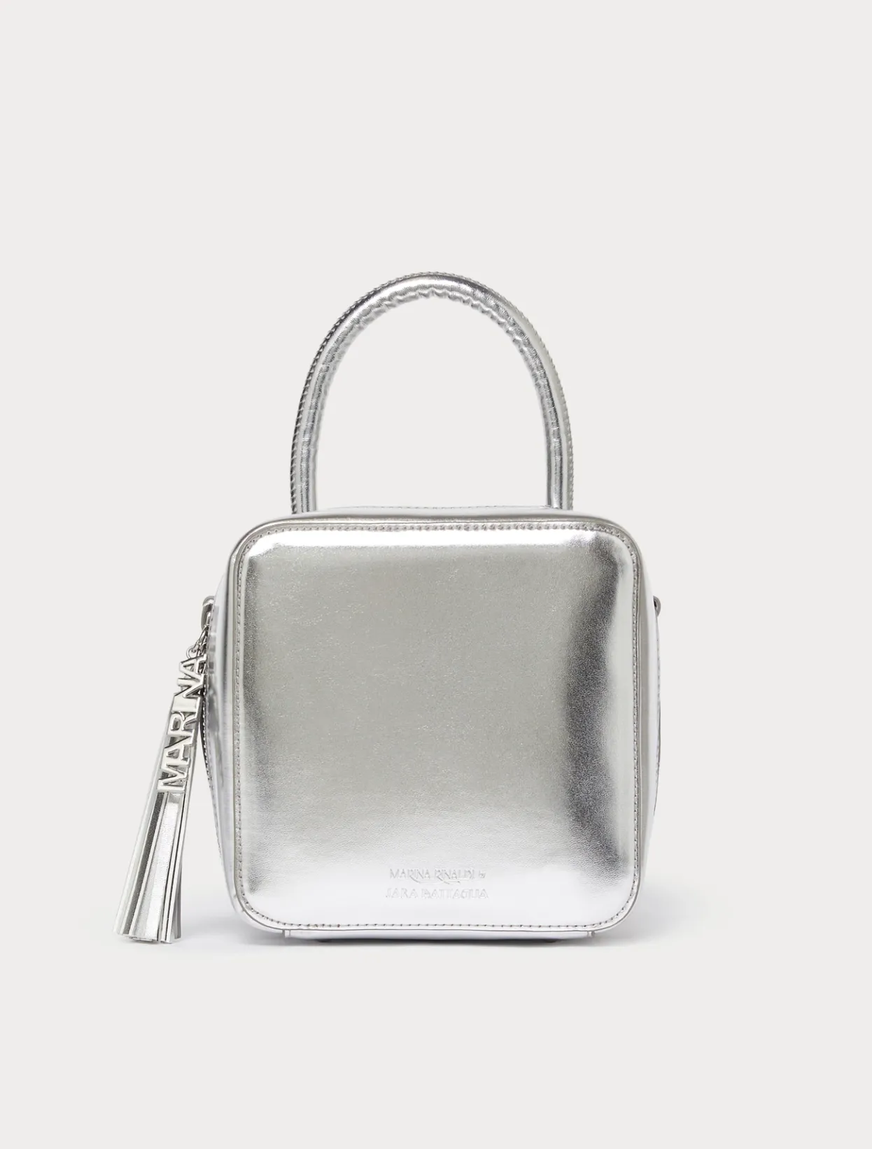 Accessories | Accessories | Marina Rinaldi Laminated cube bag SILVER