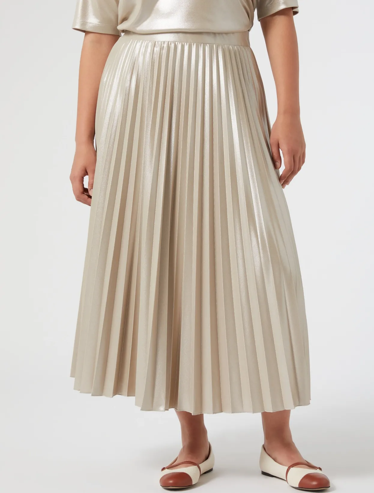 Skirts | Skirts | Marina Rinaldi Laminated jersey skirt SAND