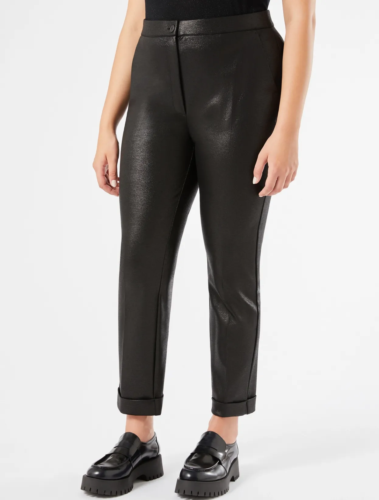 Trousers & Jeans | Trousers & Jeans | Marina Rinaldi Laminated jersey trousers BLACK