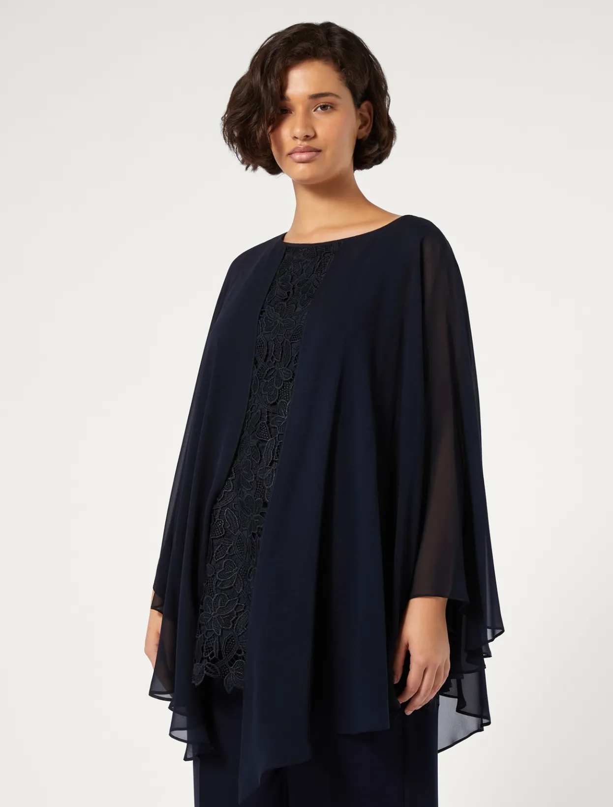 Blouses | Blouses & Shirts | Marina Rinaldi Laminated macramé tunic MIDNIGHTBLUE