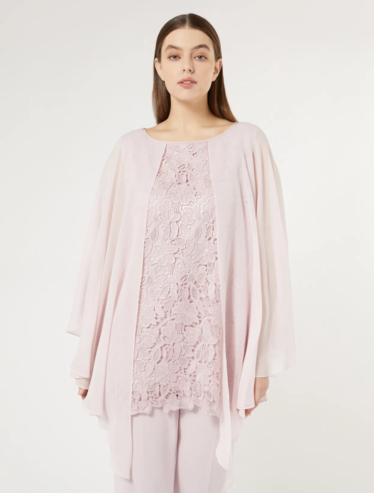 Blouses | Blouses & Shirts | Marina Rinaldi Laminated macramé tunic PINK