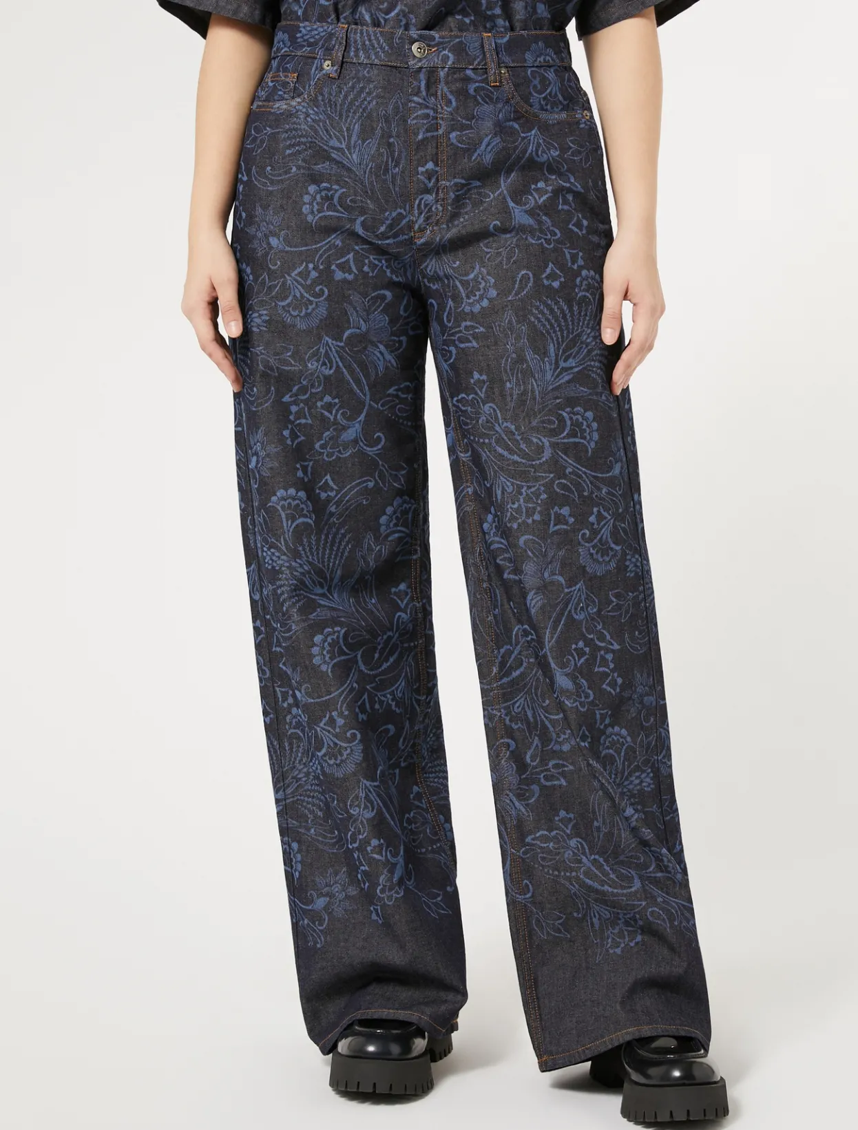 Trousers & Jeans | Trousers & Jeans | Marina Rinaldi Lasered denim jeans NAVY