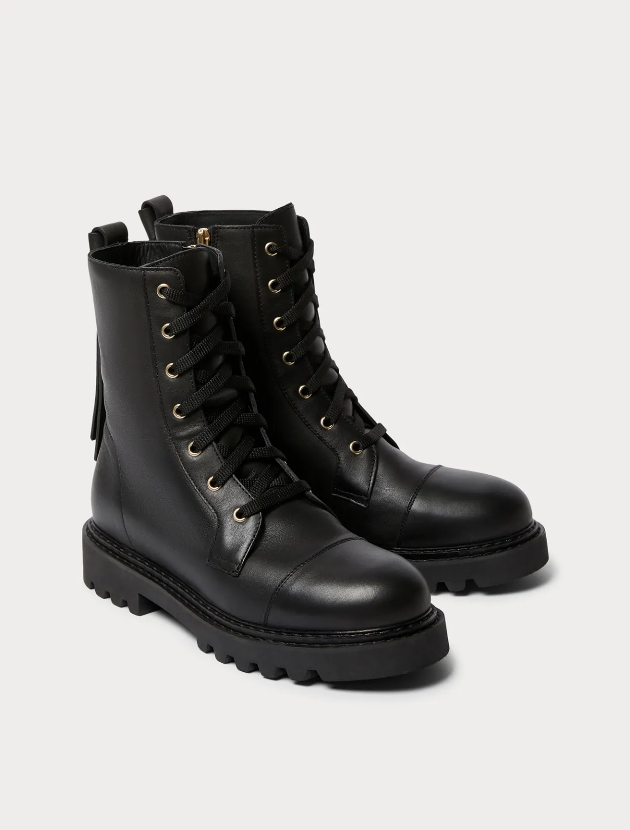 Accessories | Accessories | Marina Rinaldi Leather combat boots BLACK