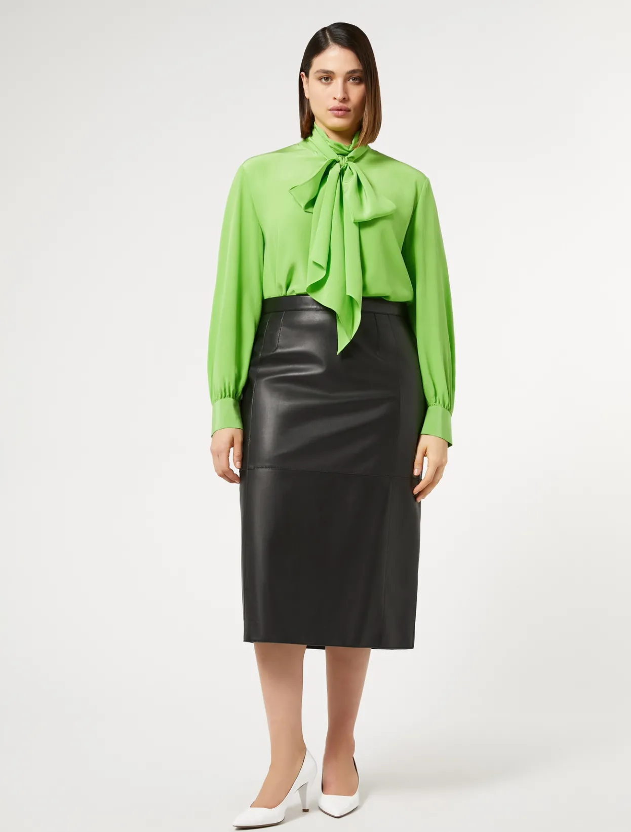 Skirts | Skirts | Marina Rinaldi Leather skirt BLACK