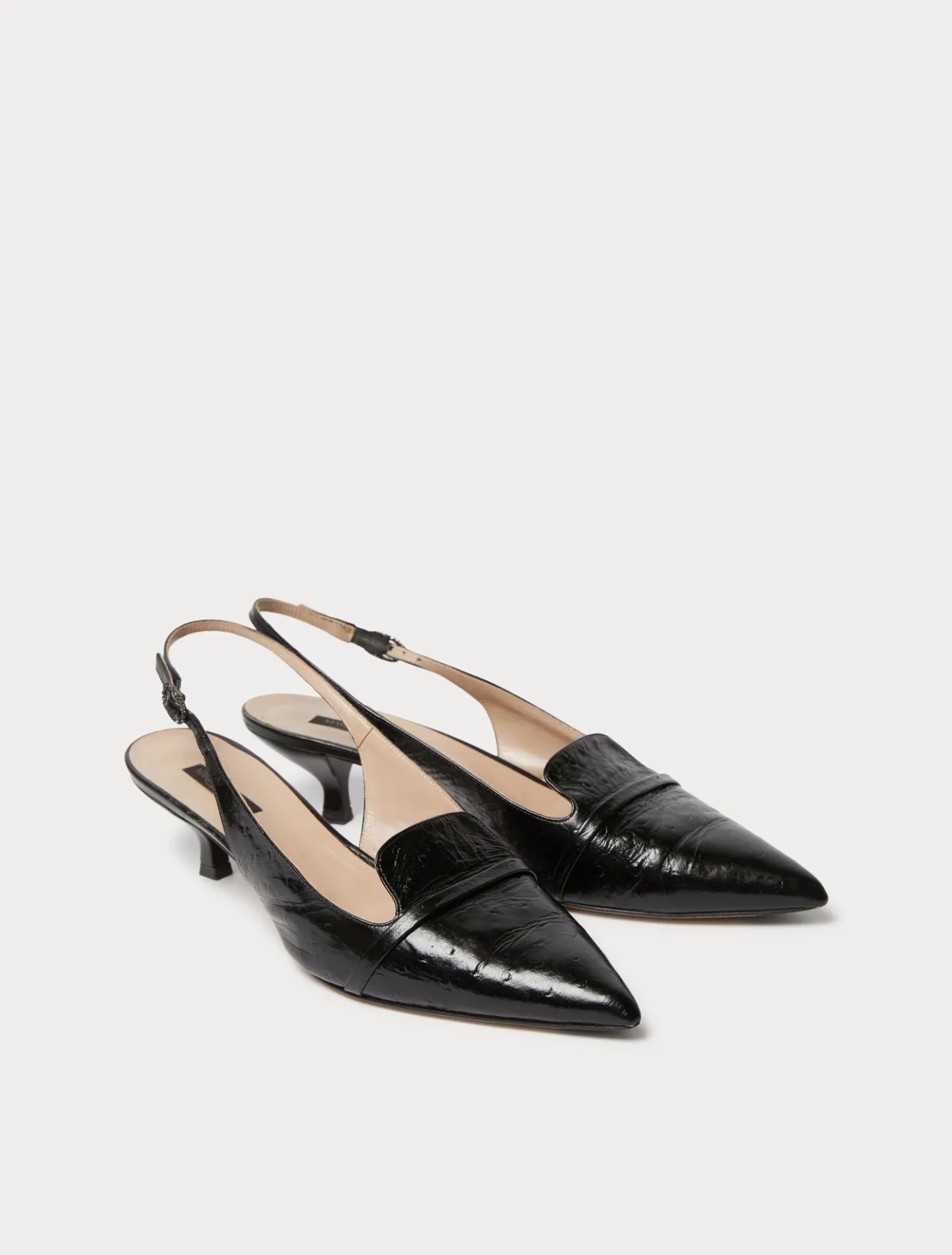 Accessories | Accessories | Marina Rinaldi Leather slingback heels BLACK