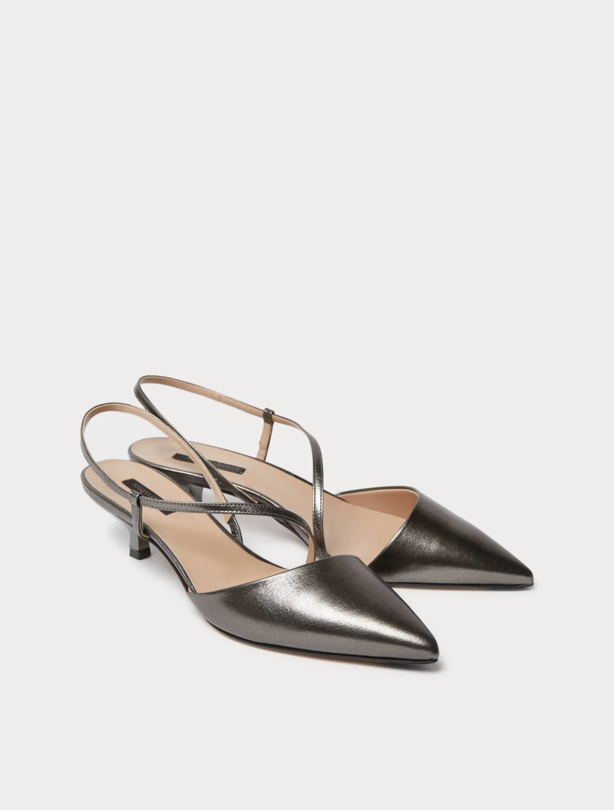 Accessories | Accessories | Marina Rinaldi Leather slingback heels DARKGREY