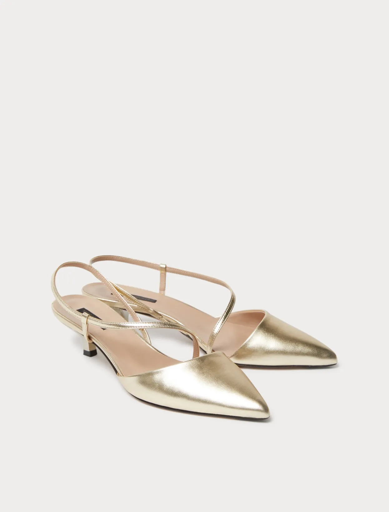 Accessories | Accessories | Marina Rinaldi Leather slingback heels PLATINUM