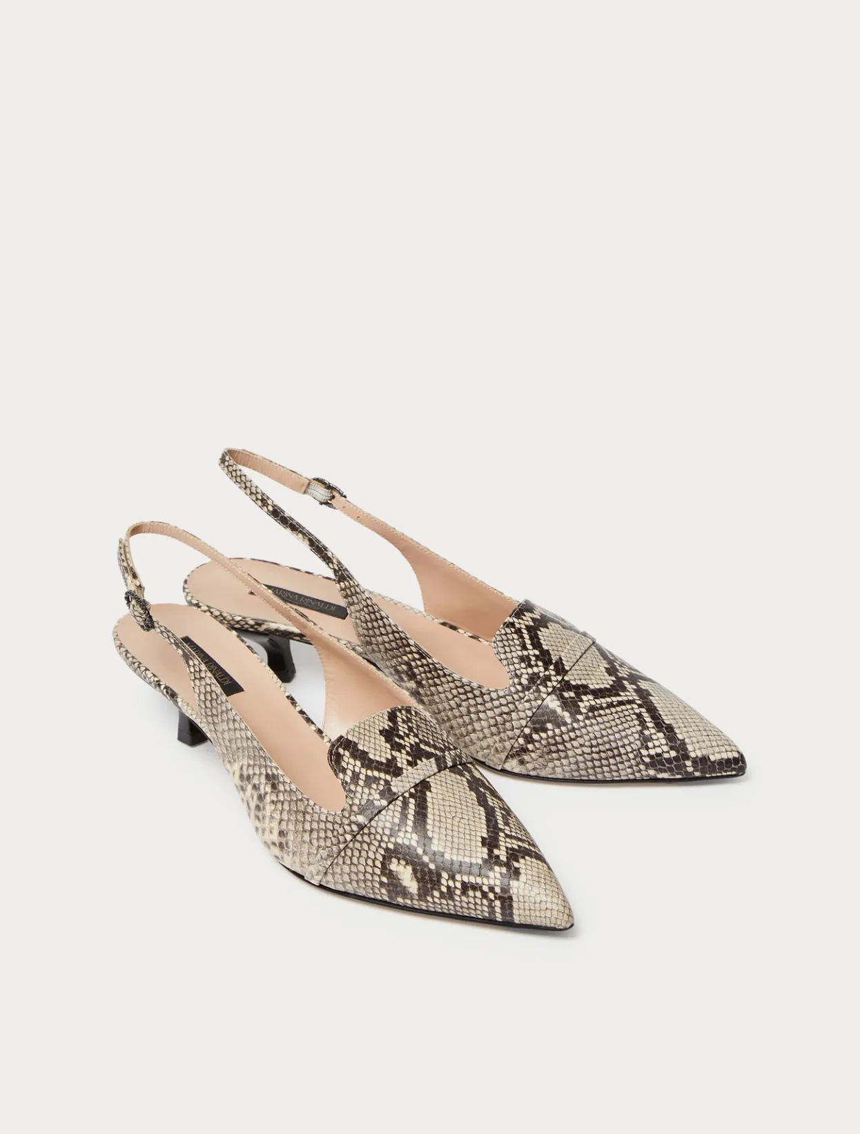 Accessories | Accessories | Marina Rinaldi Leather slingback heels NATURAL