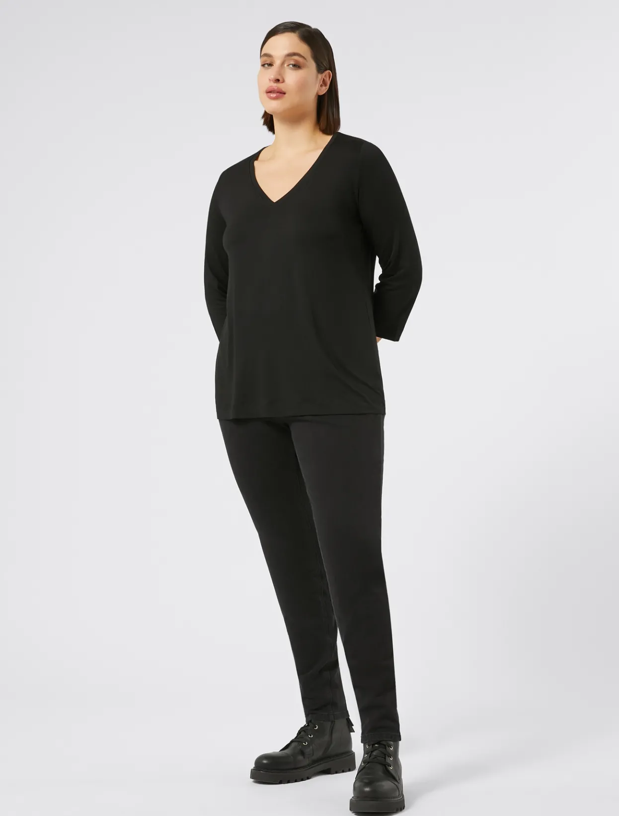 Trousers & Jeans | Trousers & Jeans | Marina Rinaldi Leggings-fit jersey denim jeans BLACK