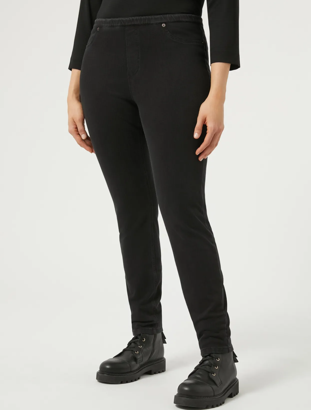 Trousers & Jeans | Trousers & Jeans | Marina Rinaldi Leggings-fit jersey denim jeans BLACK