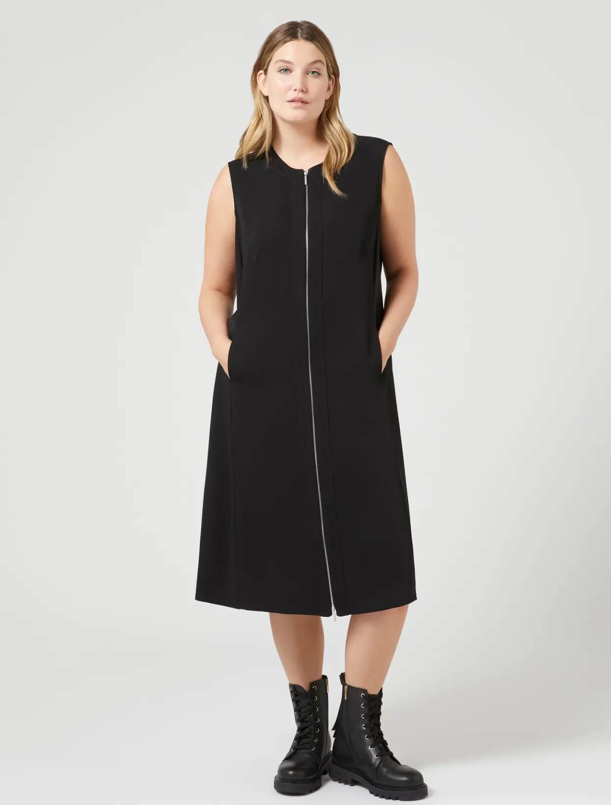 Dresses | Dresses | Marina Rinaldi Lightweight cady dress BLACK