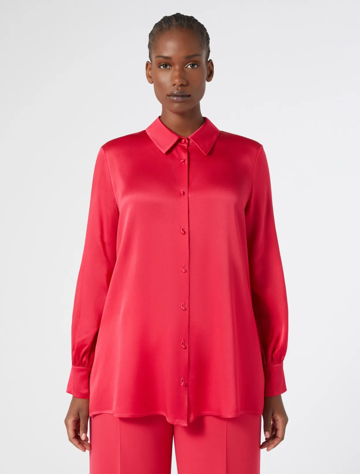 Blouses | Blouses & Shirts | Marina Rinaldi Lightweight satin shirt FUCHSIA