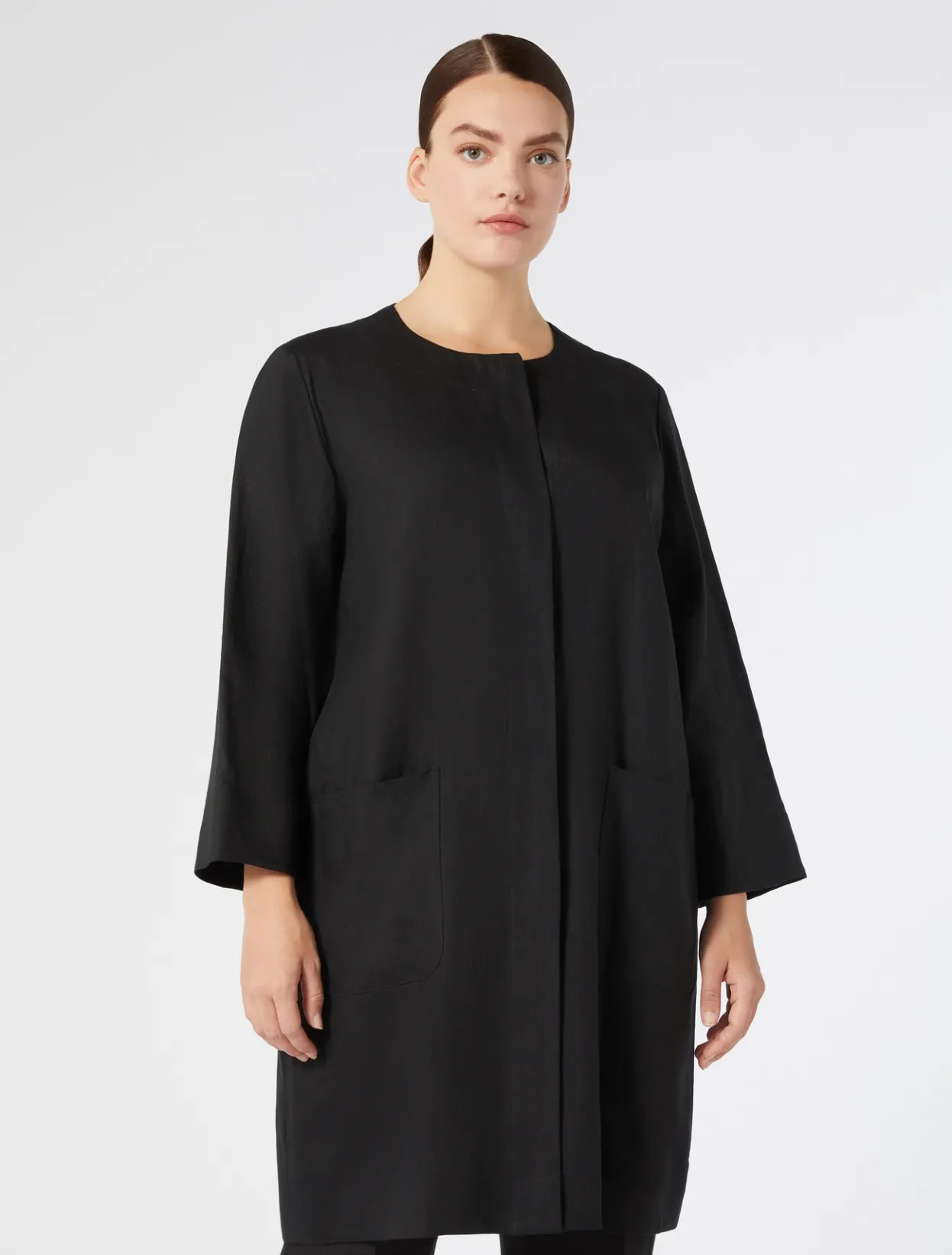 Blouses & Shirts | Blouses & Shirts | Marina Rinaldi Linen duster coat BLACK