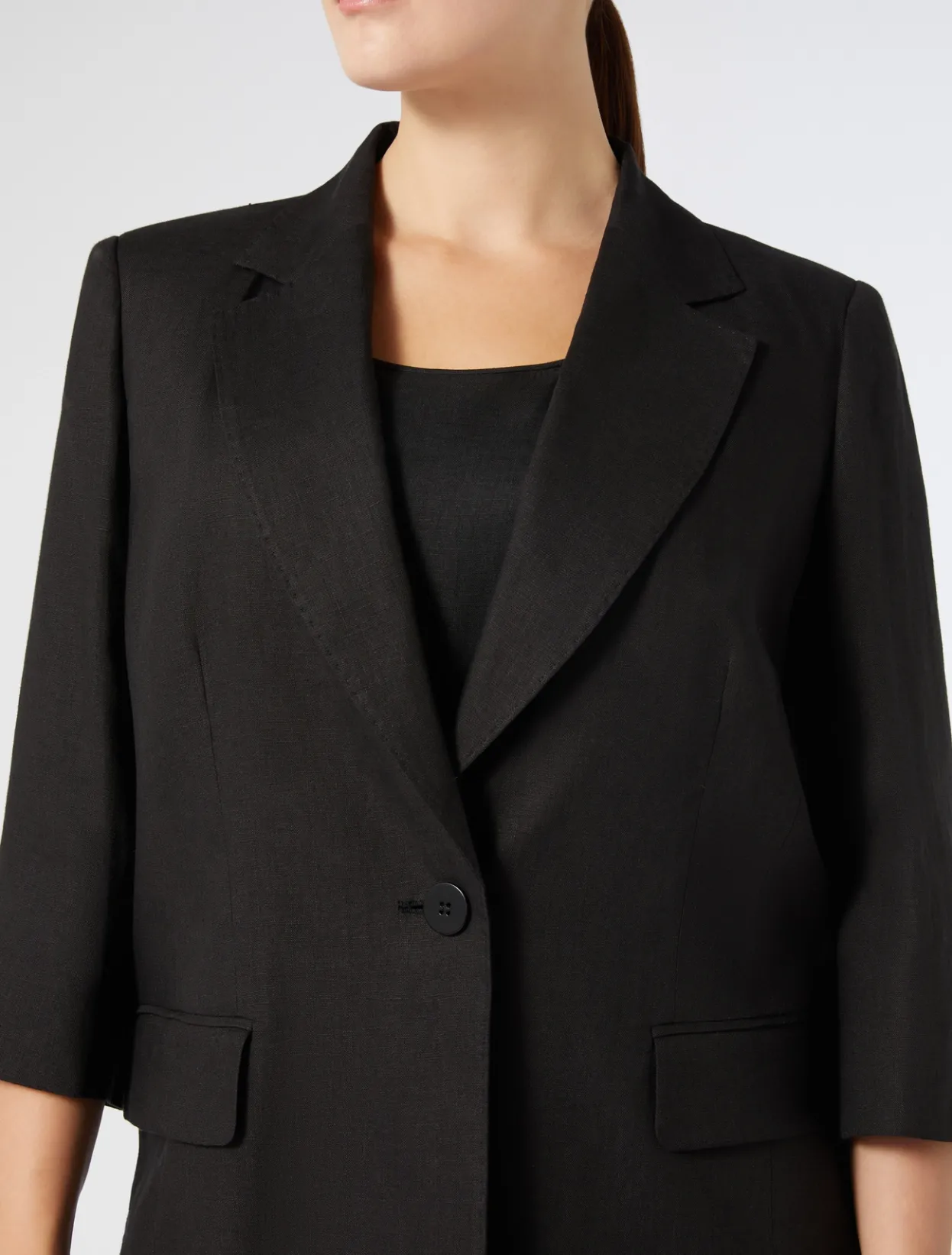 Jacket & Blazers | Jacket & Blazers | Marina Rinaldi Linen jacket BLACK