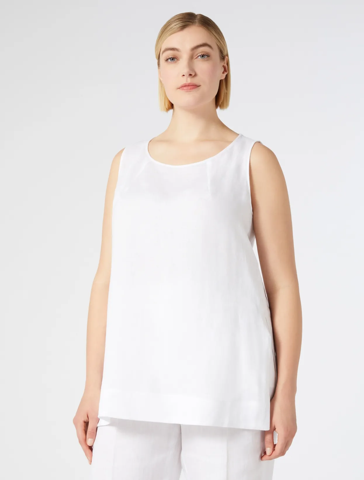 Tops & T-Shirts | Tops & T-Shirts | Marina Rinaldi Linen top OPTICALWHITE