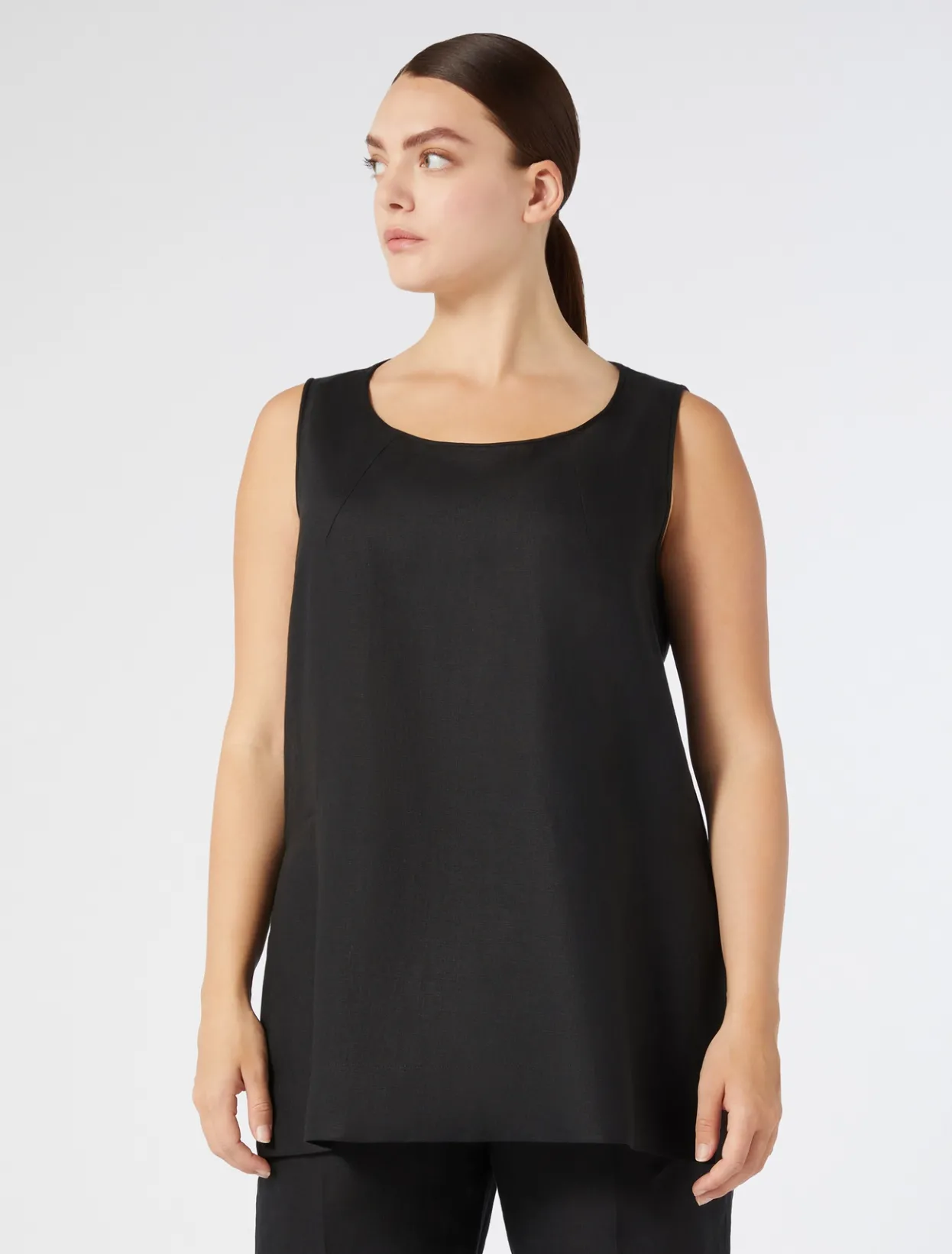 Tops & T-Shirts | Tops & T-Shirts | Marina Rinaldi Linen top BLACK