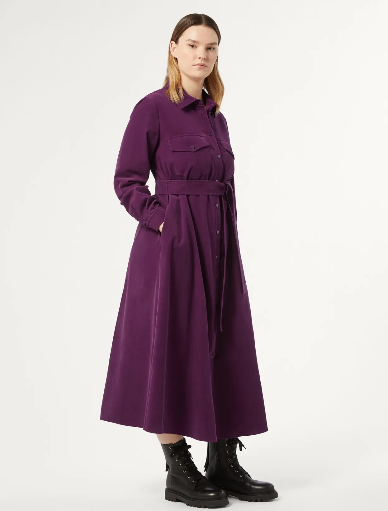 Dresses | Dresses | Marina Rinaldi Long corduroy dress PLUM