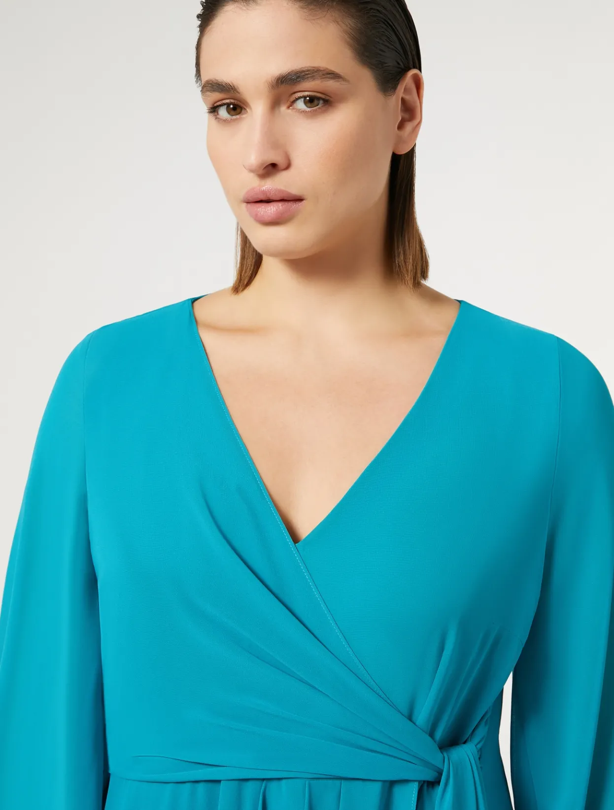 Dresses | Dresses | Marina Rinaldi Long crepe de chine dress TURQUOISE