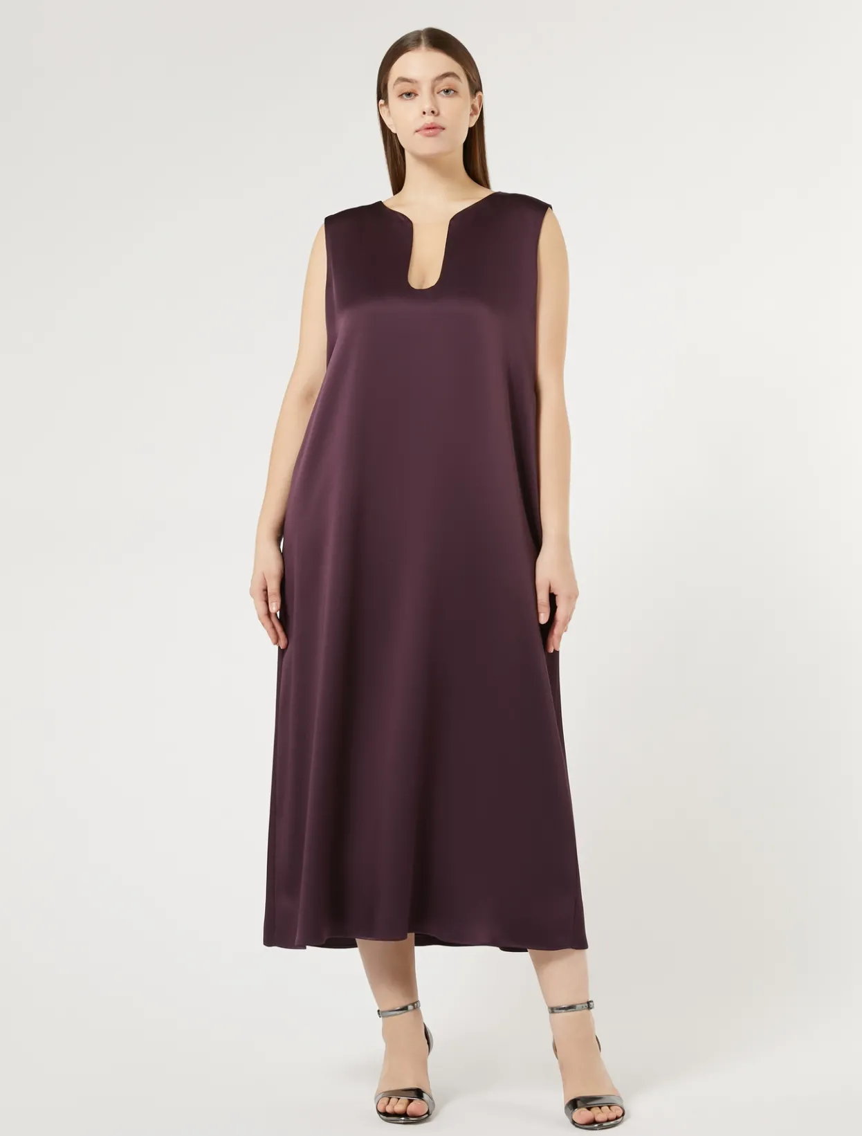 Dresses | Dresses | Marina Rinaldi Long crepe envers satin dress BORDEAUX