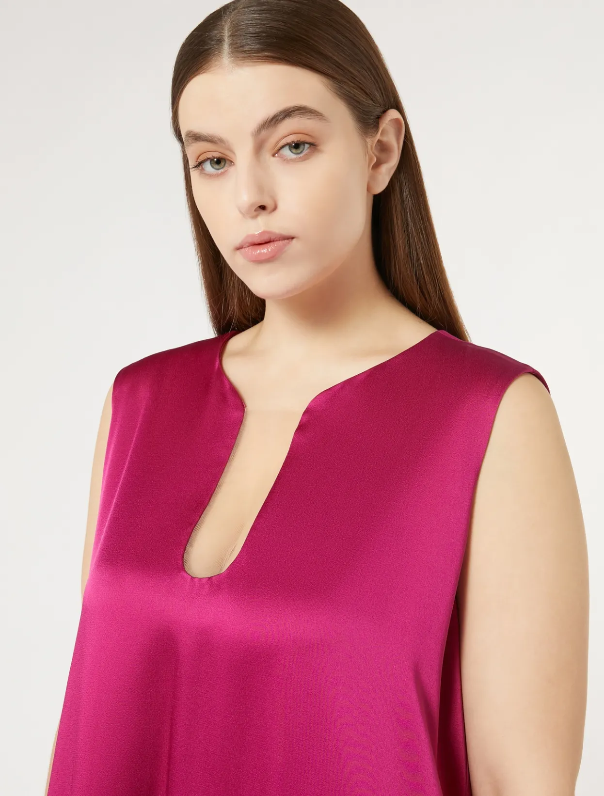 Dresses | Dresses | Marina Rinaldi Long crepe envers satin dress RASPBERRY