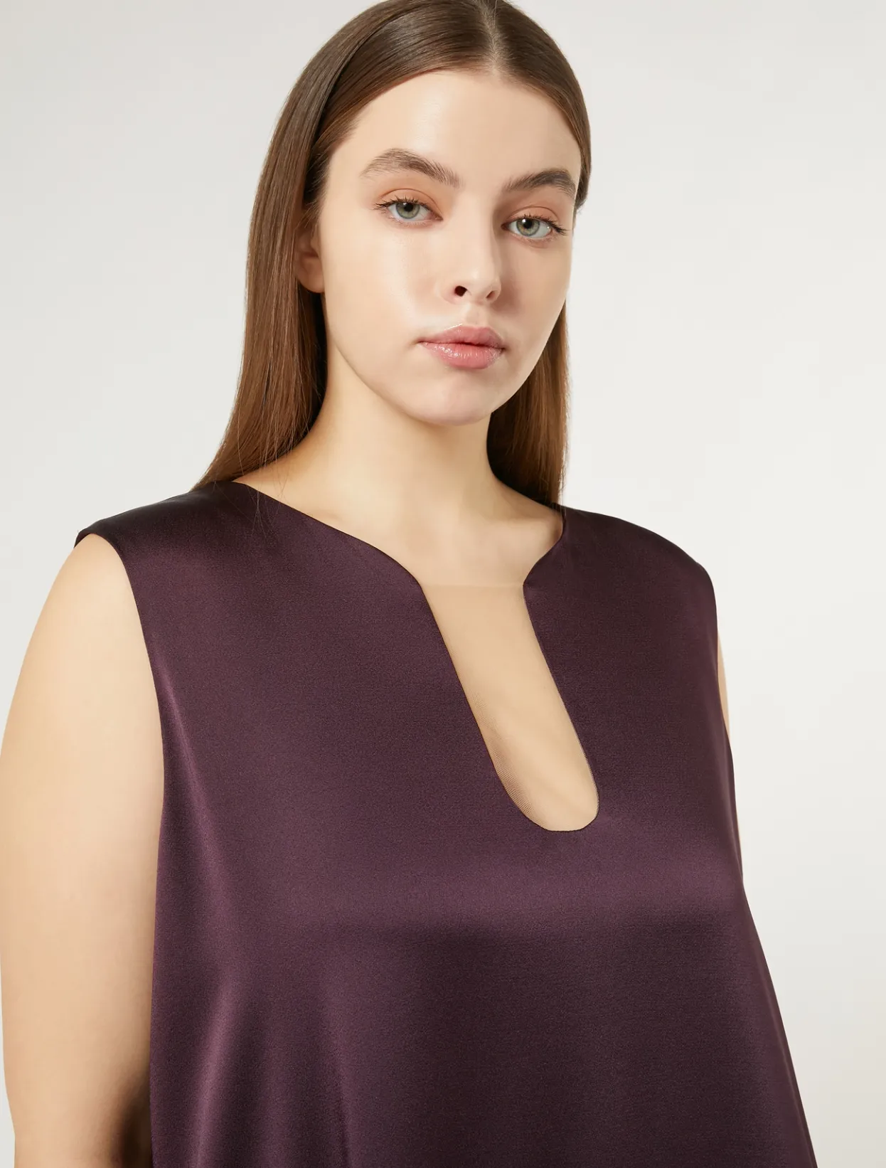 Dresses | Dresses | Marina Rinaldi Long crepe envers satin dress BORDEAUX