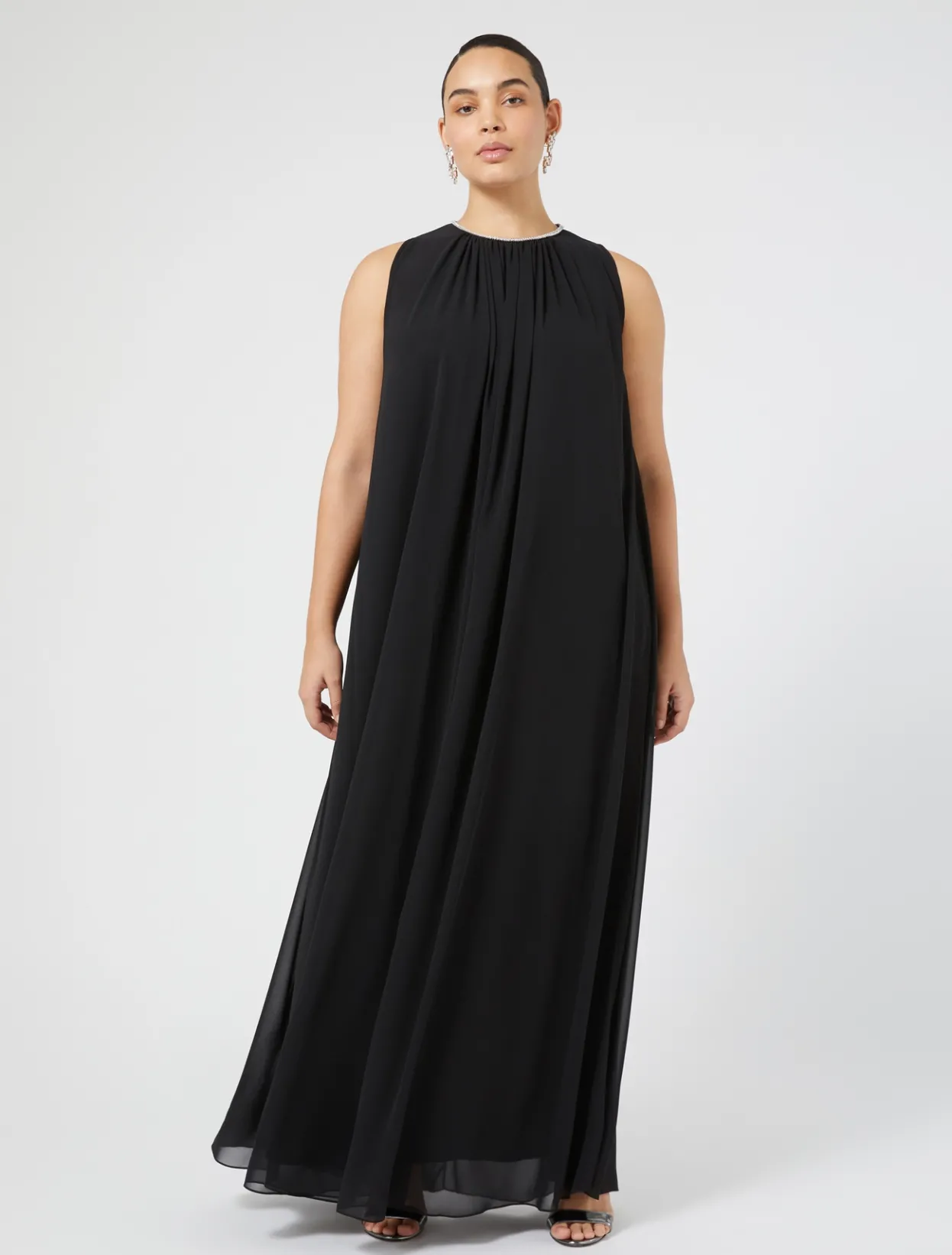 Dresses | Dresses | Marina Rinaldi Long crepe georgette dress BLACK