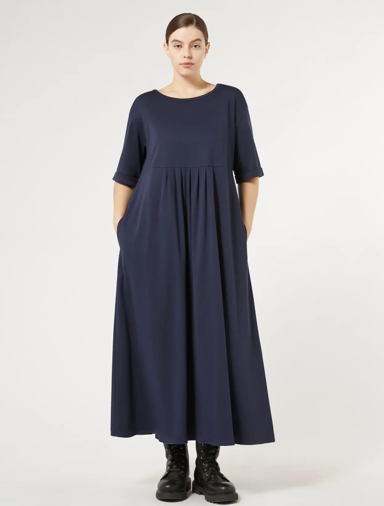 Dresses | Dresses | Marina Rinaldi Long jersey dress MIDNIGHTBLUE