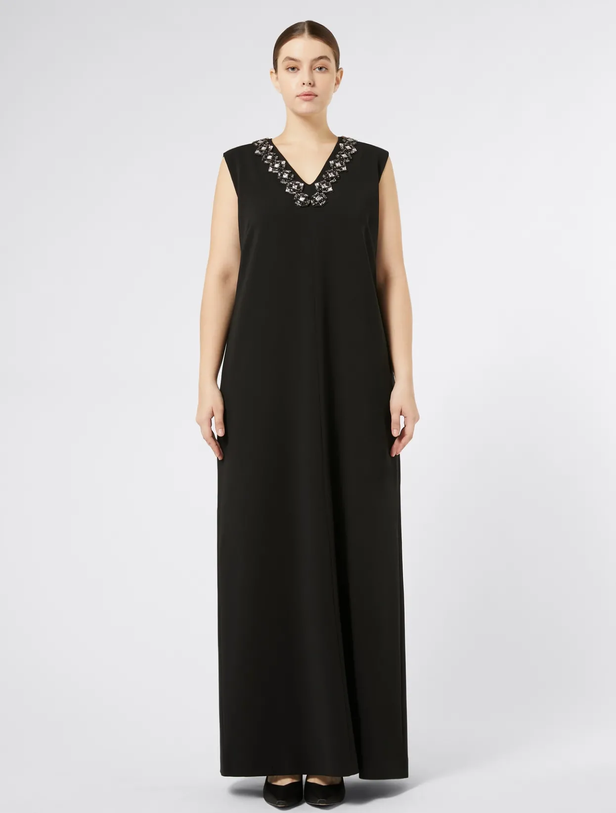 Dresses | Dresses | Marina Rinaldi Long triacetate cady dress BLACK