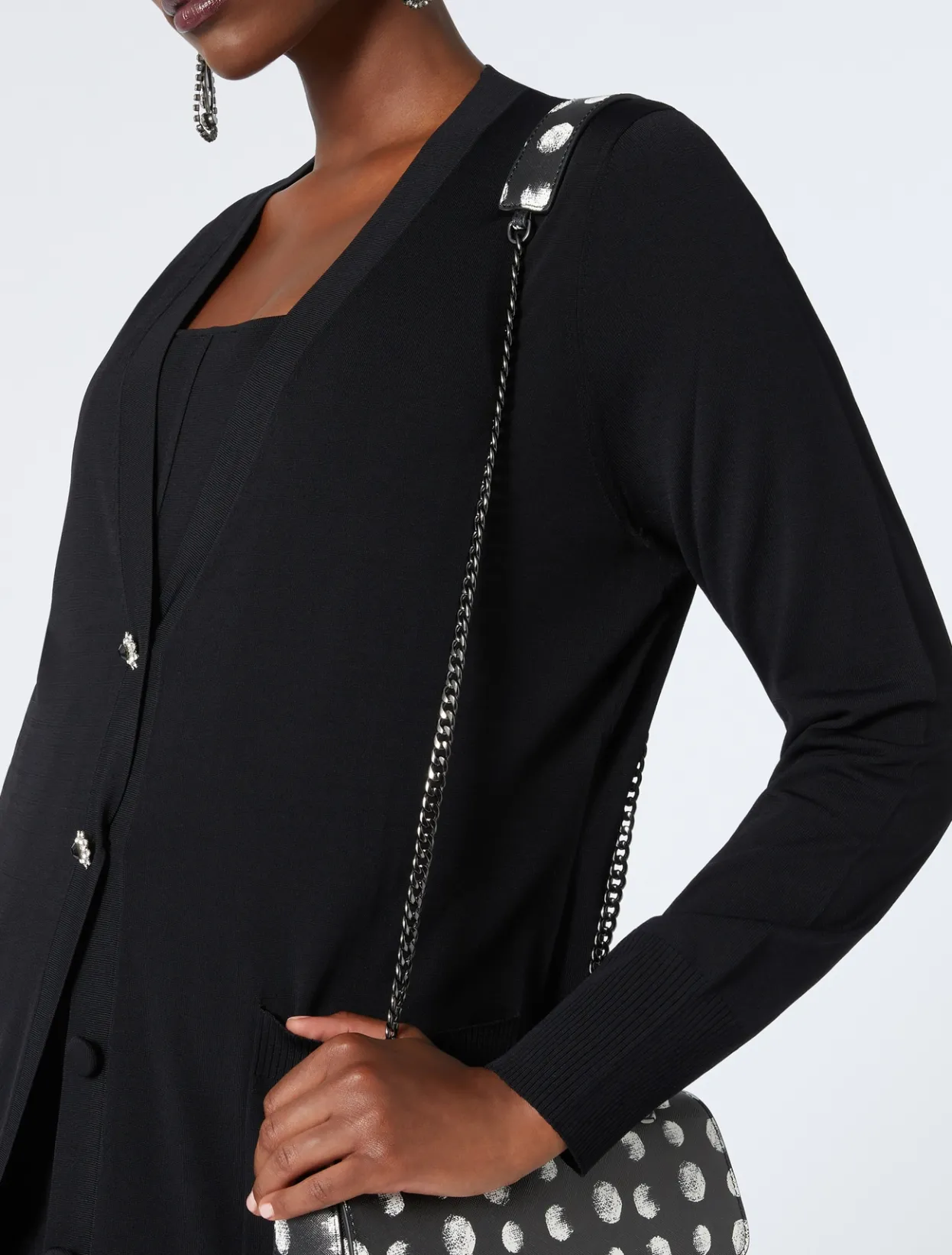 Knitwear | Knitwear | Marina Rinaldi Long viscose cardigan BLACK