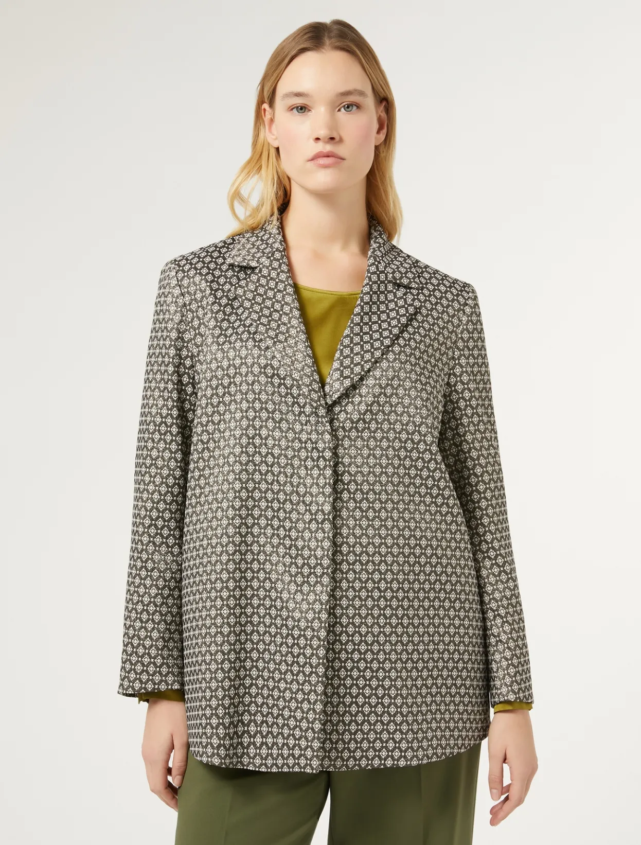 Jacket & Blazers | Jacket & Blazers | Marina Rinaldi Lurex jacquard jacket SAND