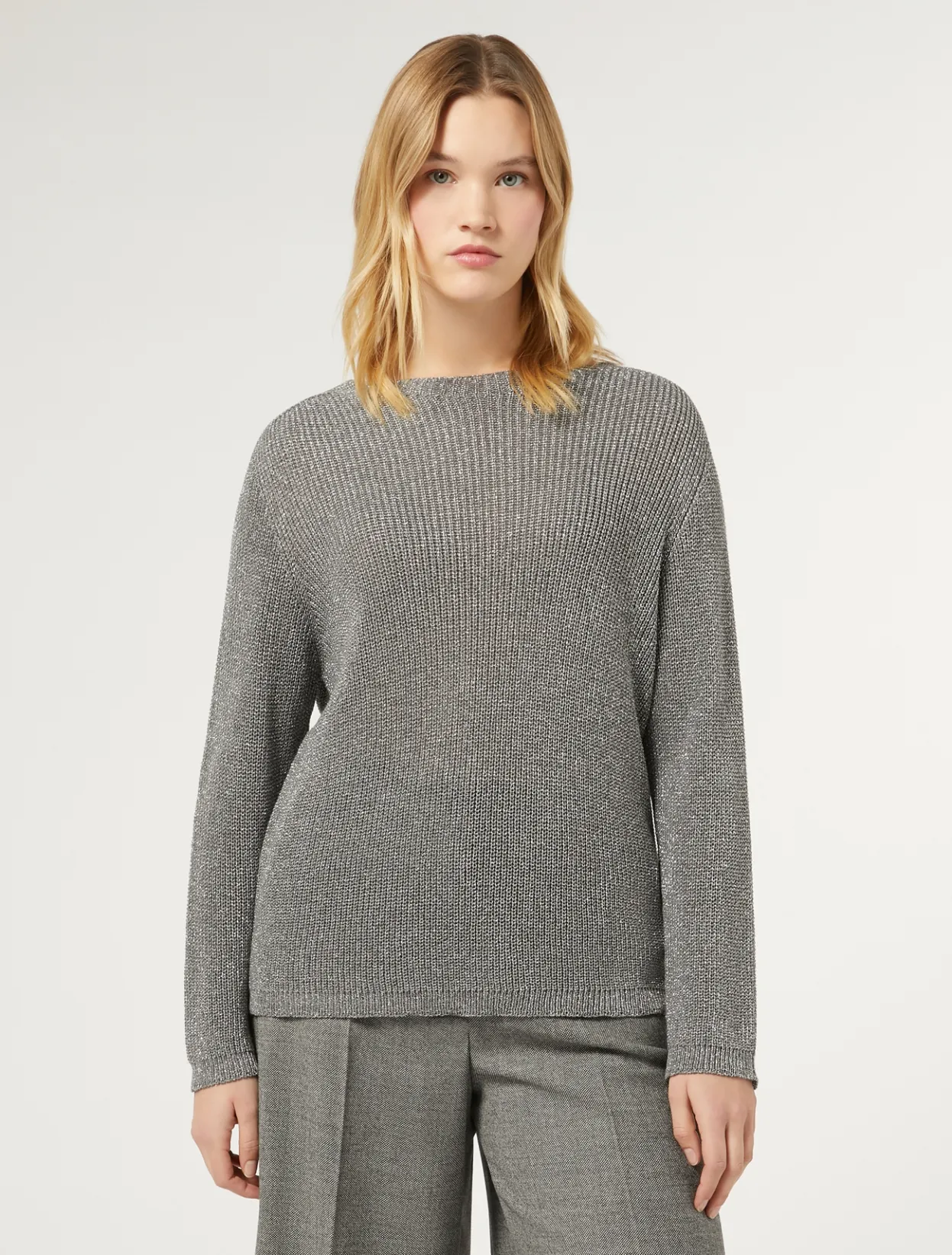 Knitwear | Knitwear | Marina Rinaldi Lurex viscose jumper MEDIUMGREY