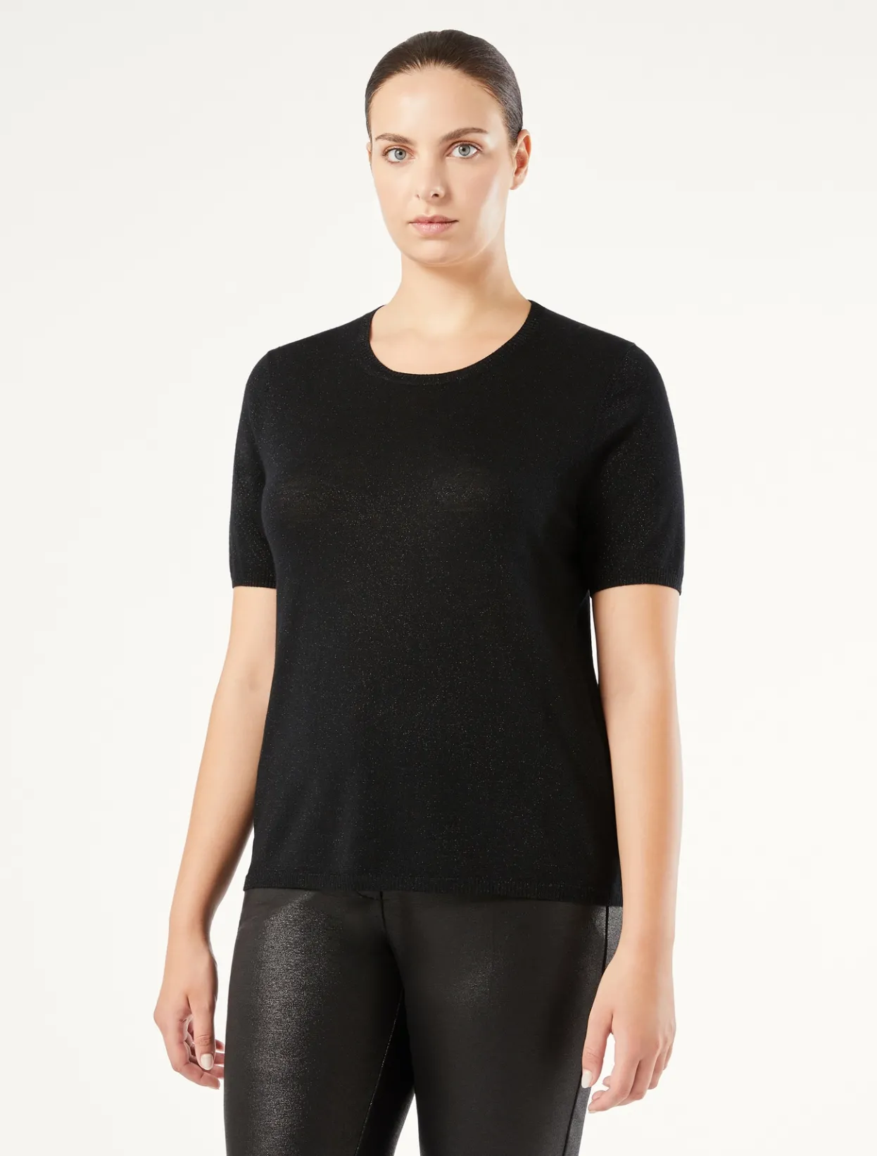 Knitwear | Knitwear | Marina Rinaldi Metallic wool jumper BLACK