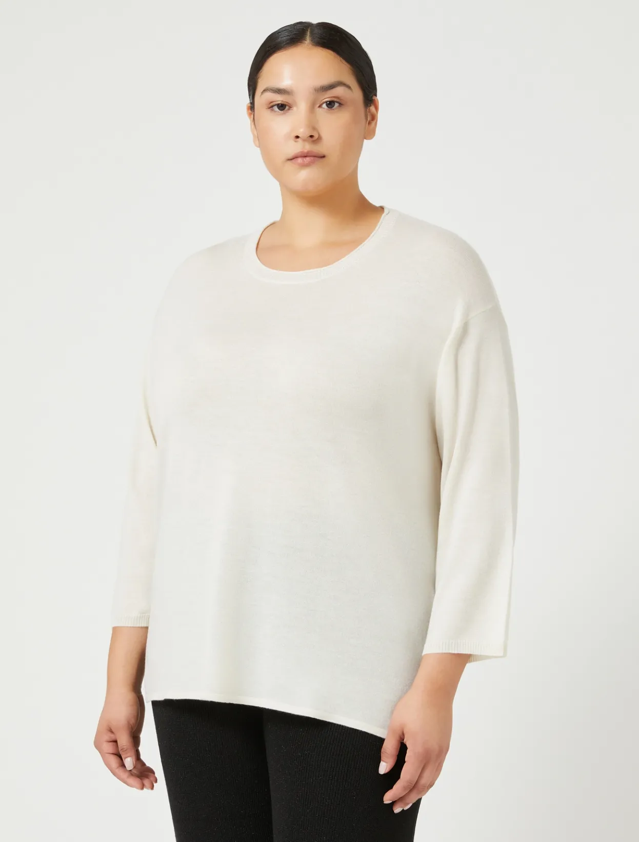 Knitwear | Knitwear | Marina Rinaldi Metallic wool jumper IVORY