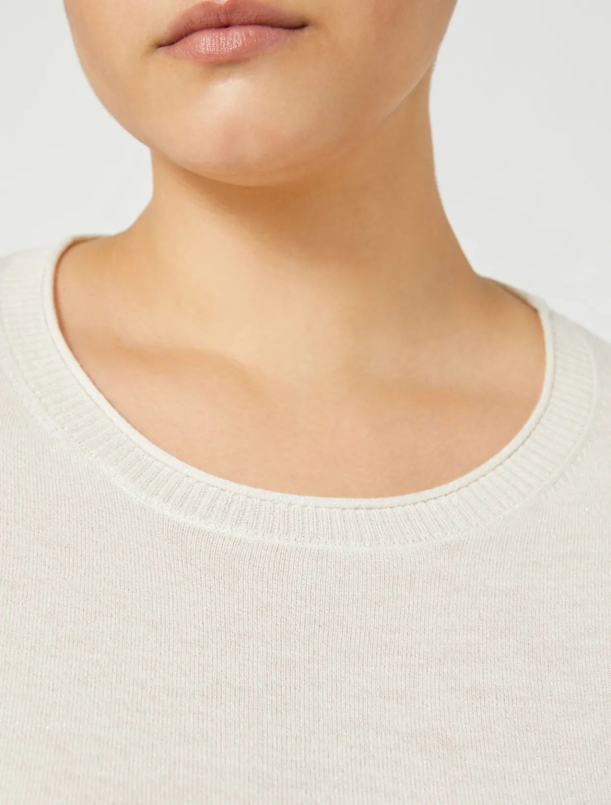 Knitwear | Knitwear | Marina Rinaldi Metallic wool jumper IVORY