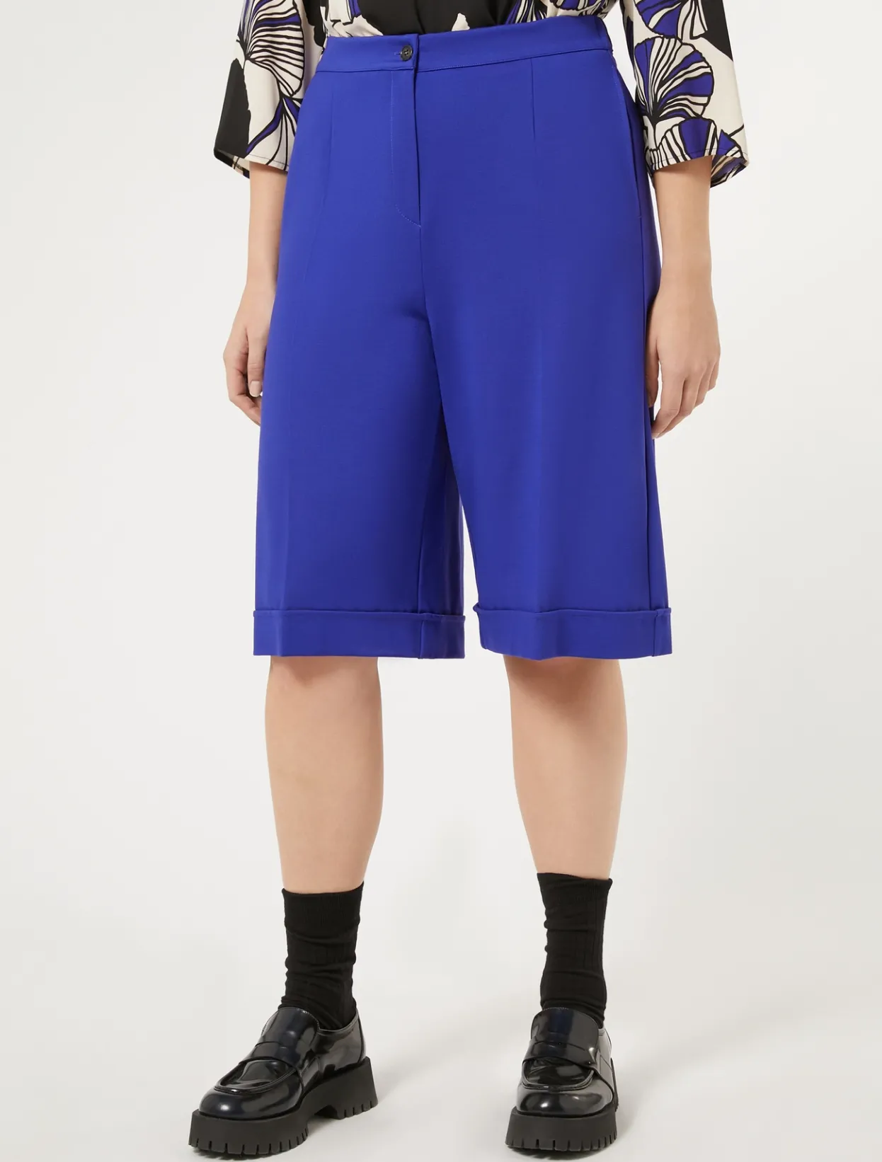 Trousers & Jeans | Trousers & Jeans | Marina Rinaldi Milano-knit jersey Bermuda shorts PURPLE