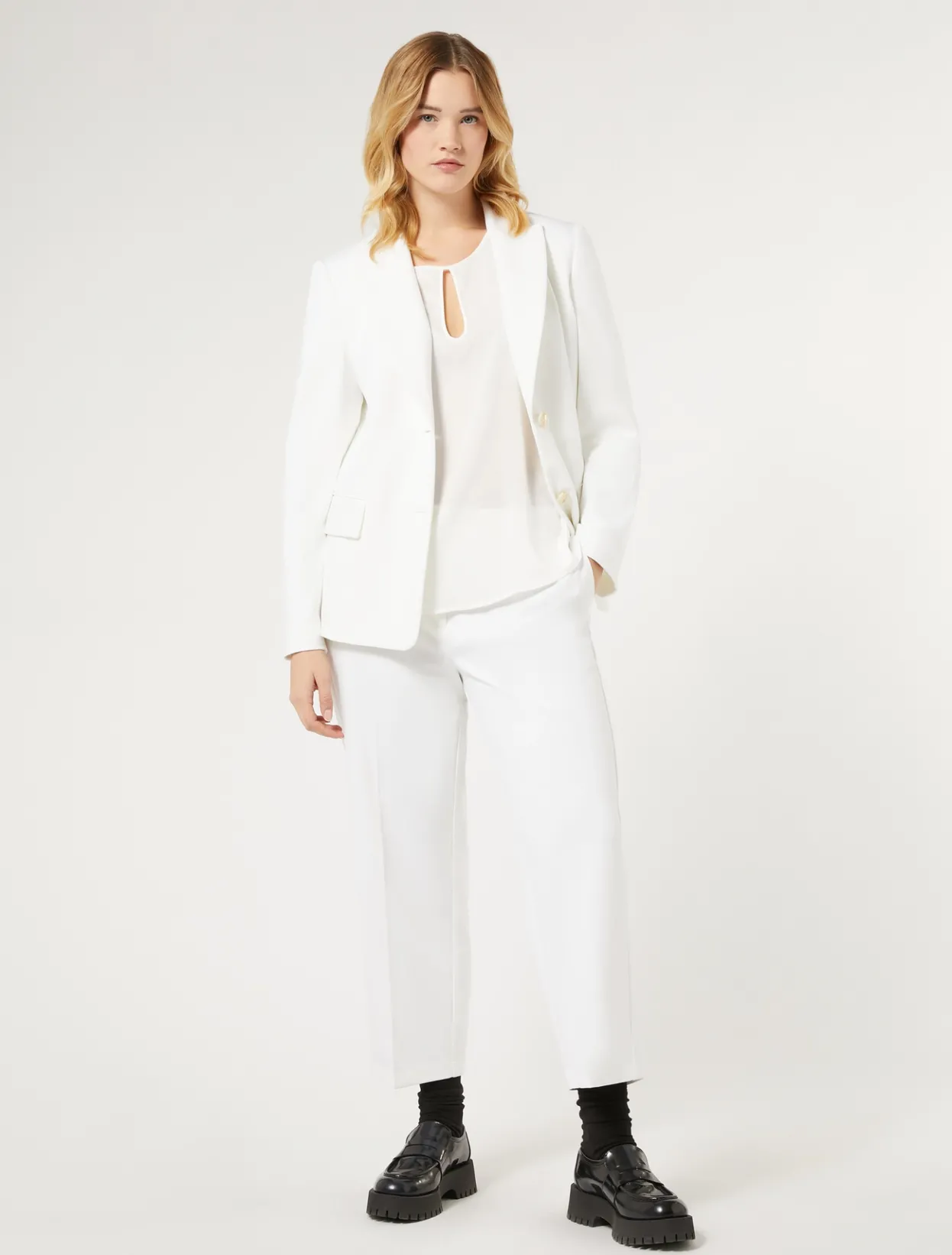 Trousers & Jeans | Trousers & Jeans | Marina Rinaldi Milano-knit jersey trousers WHITE