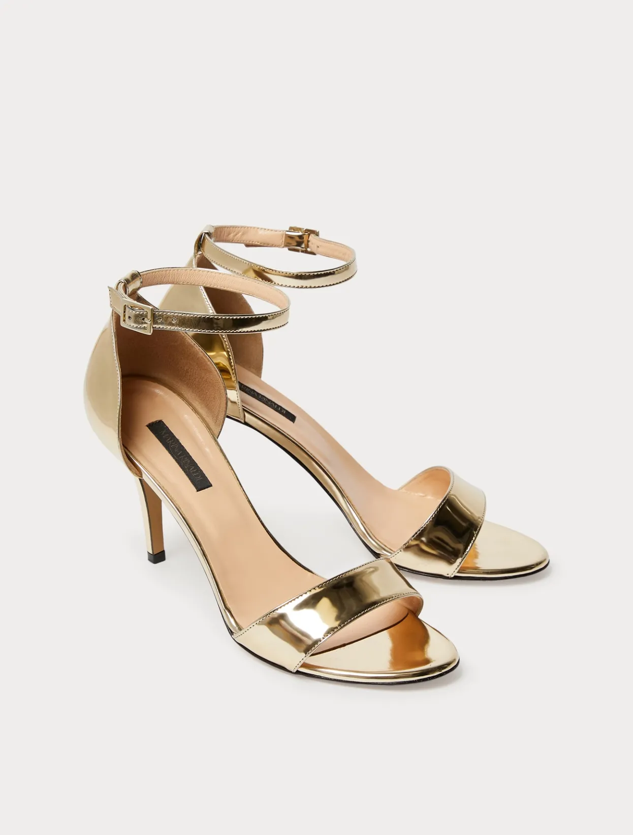 Accessories | Accessories | Marina Rinaldi Mirror-effect sandals BEIGEGOLDEN