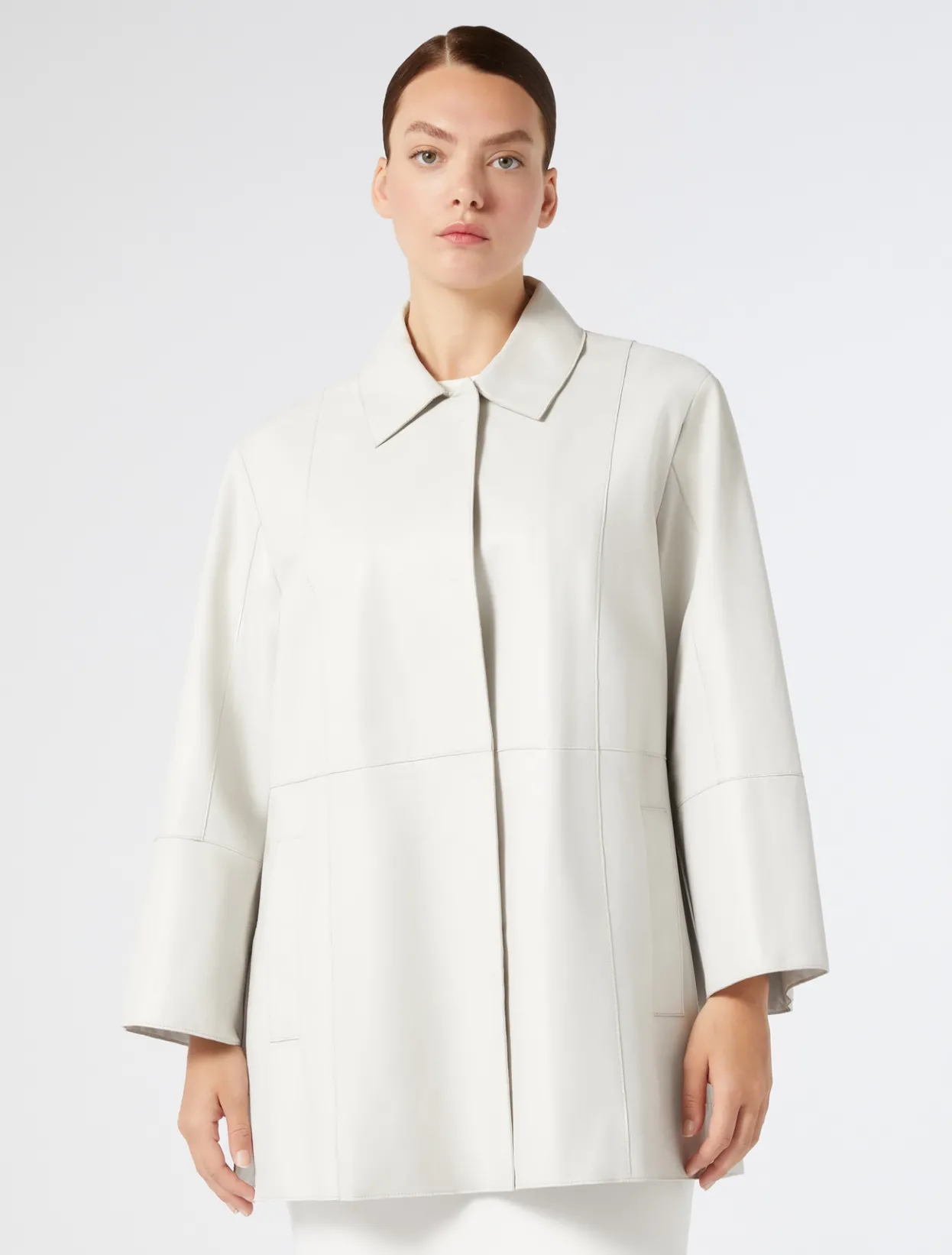 Jacket & Blazers | Jacket & Blazers | Marina Rinaldi Nappa leather jacket IVORY