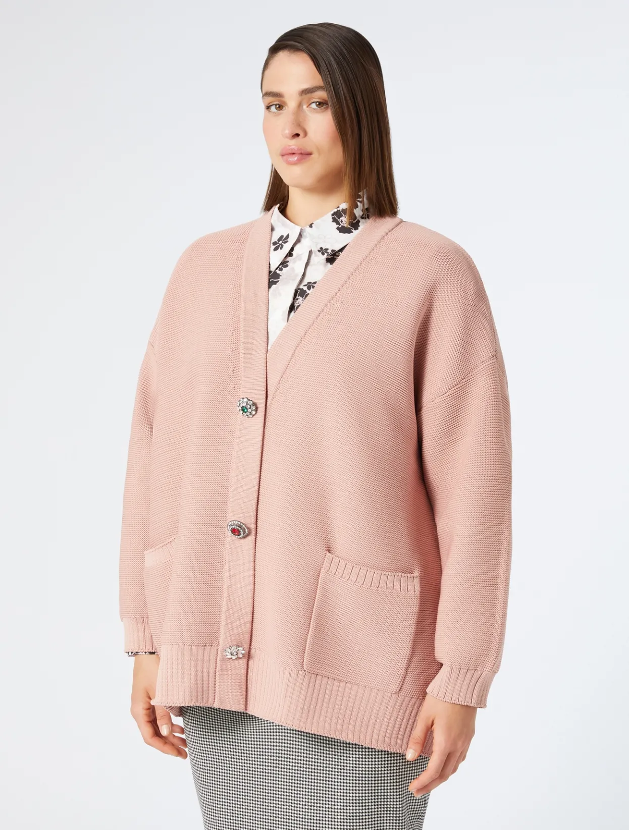 Knitwear | Knitwear | Marina Rinaldi Neoprene yarn cardigan NUDO