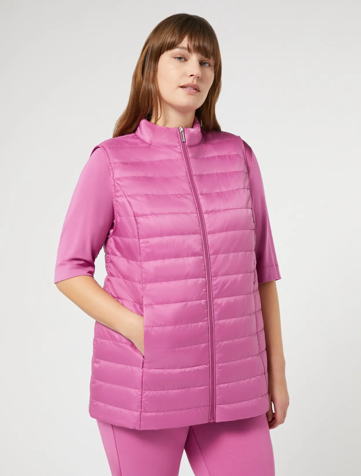 Down Jackets | Down Jackets | Marina Rinaldi Padded gilet ANTIQUEROSE