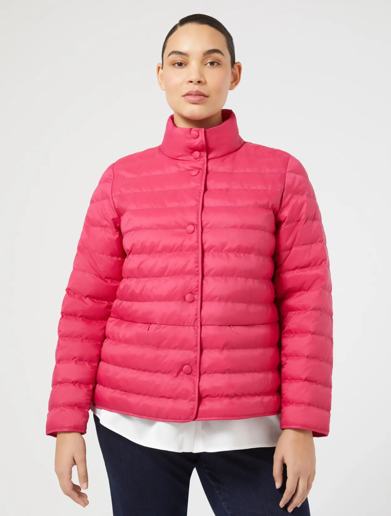 Down Jackets | Down Jackets | Marina Rinaldi Padded jacket in water-repellent nylon canvas RED