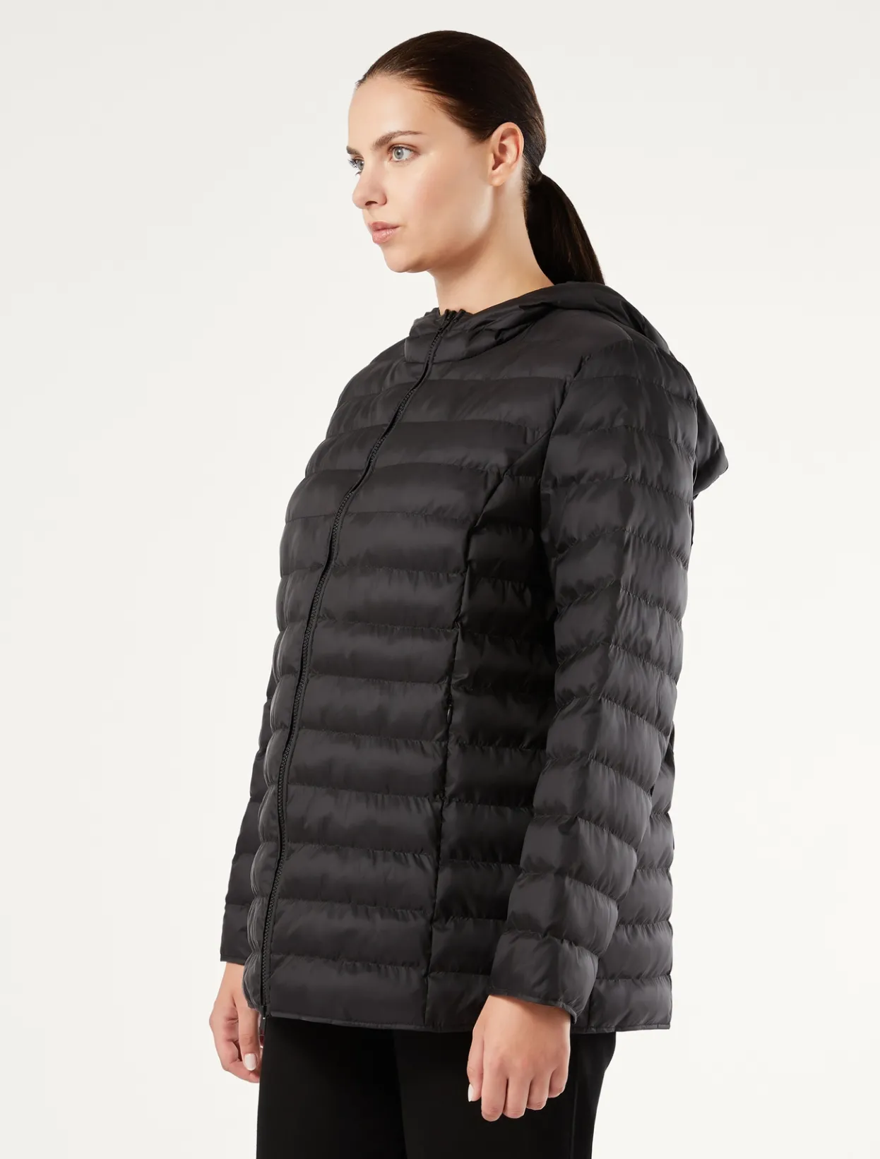 Down Jackets | Down Jackets | Marina Rinaldi Padded jacket in water-repellent nylon canvas BLACK