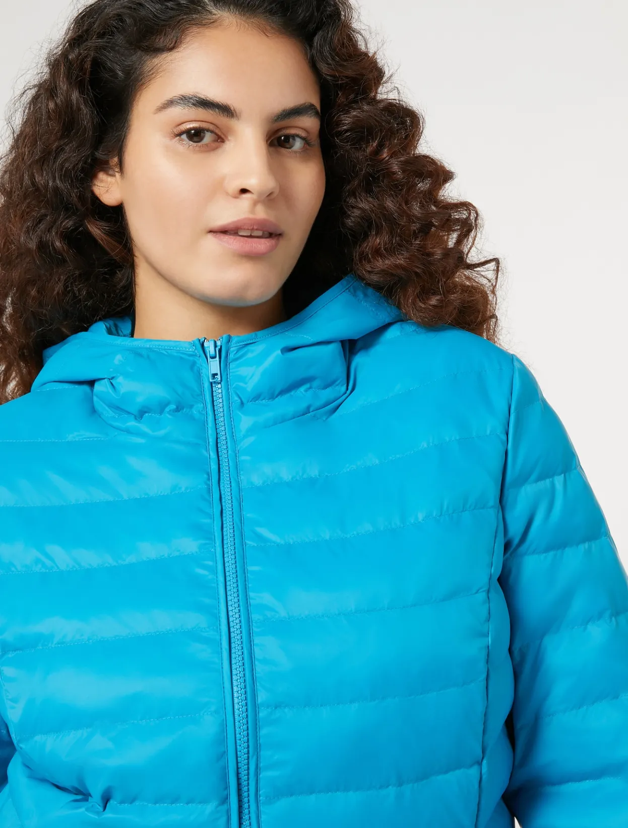 Down Jackets | Down Jackets | Marina Rinaldi Padded jacket in water-repellent nylon canvas TURQUOISE