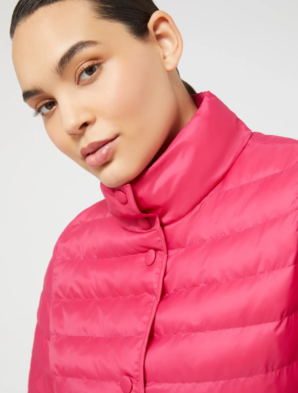 Down Jackets | Down Jackets | Marina Rinaldi Padded jacket in water-repellent nylon canvas RED