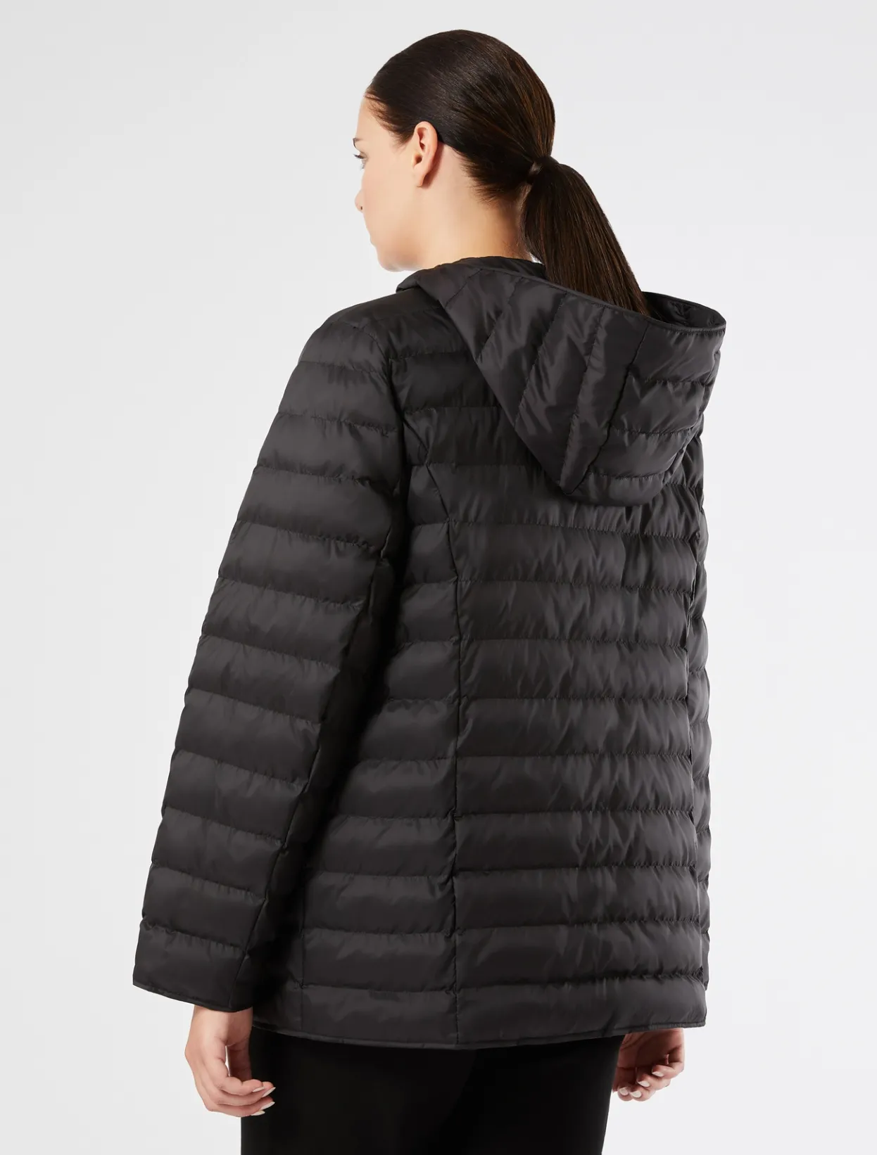 Down Jackets | Down Jackets | Marina Rinaldi Padded jacket in water-repellent nylon canvas BLACK